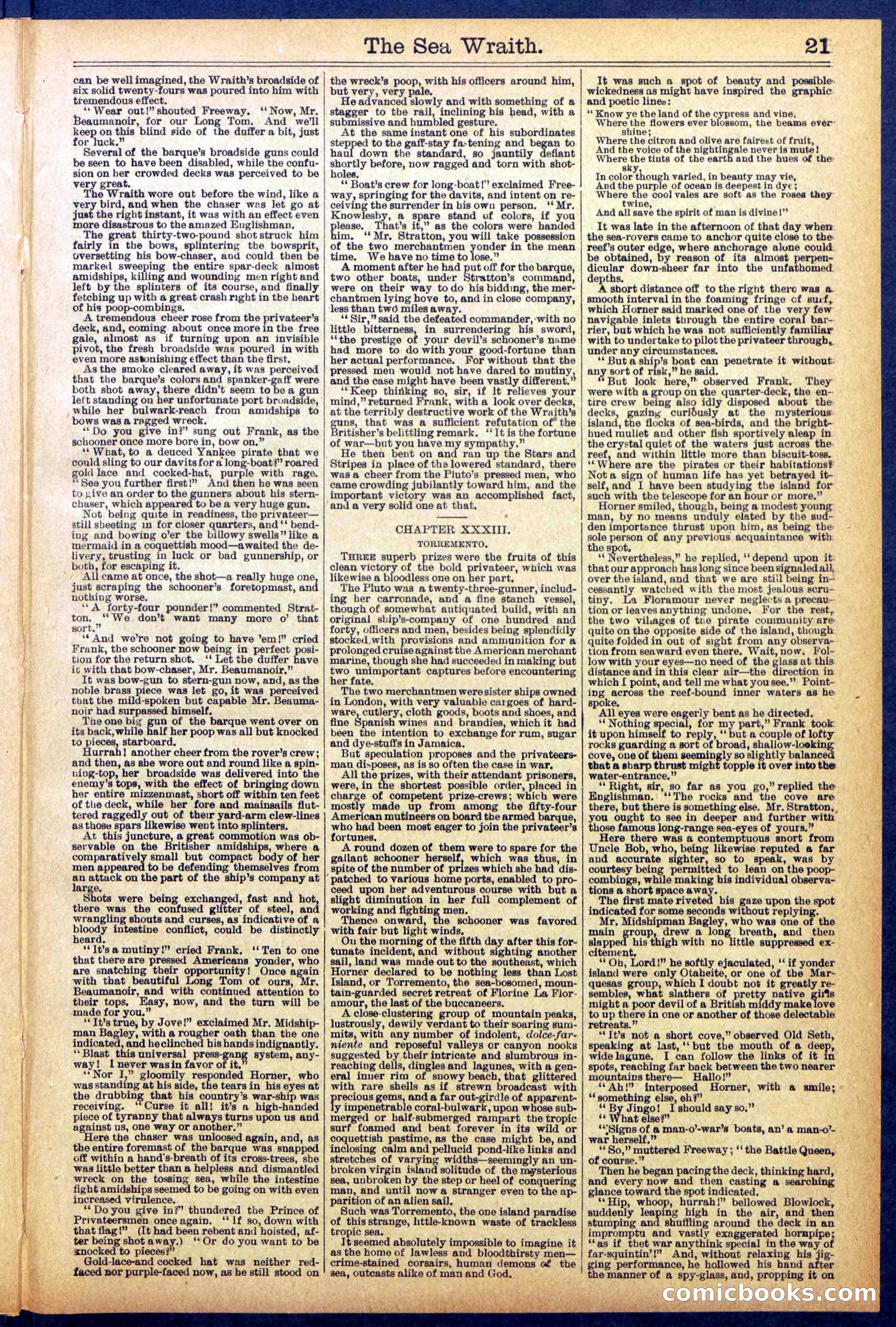 Beadle's Dime Library No. 889: Sea Wraith Driftford — page 21 of 32