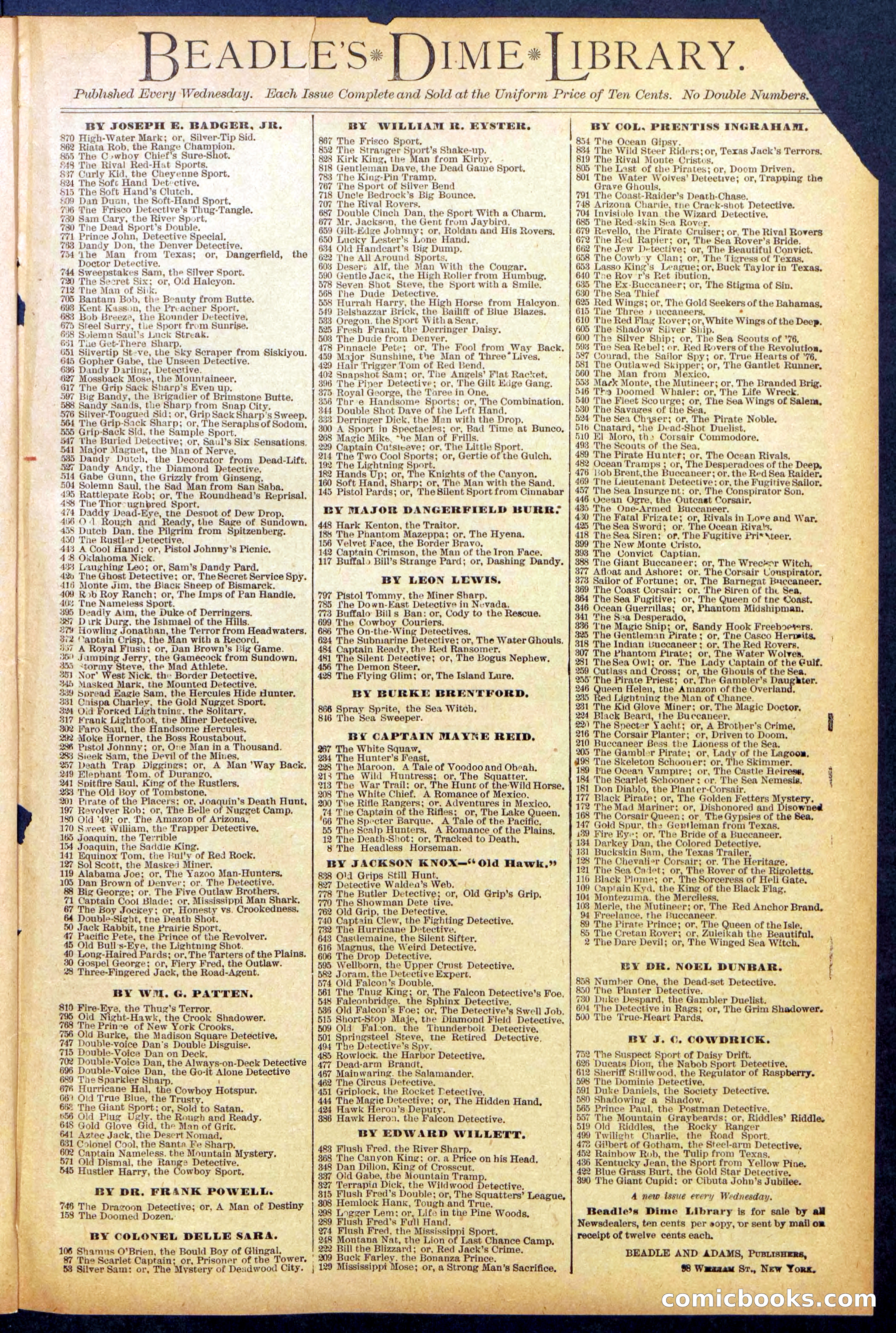 Beadle's Dime Library No. 889: Sea Wraith Driftford — page 31 of 32