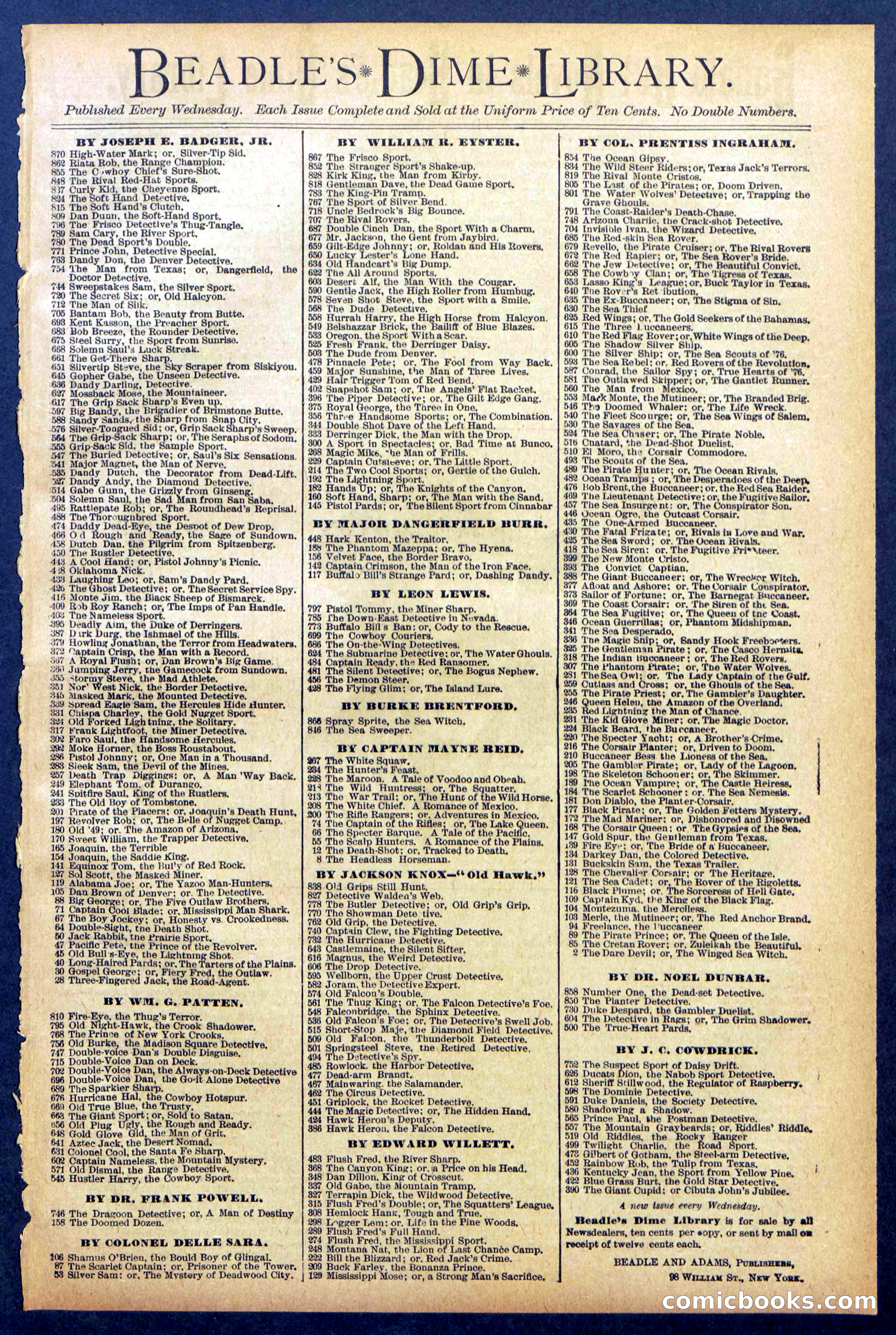 Beadle's New York Dime Library No. 890 — page 31 of 32
