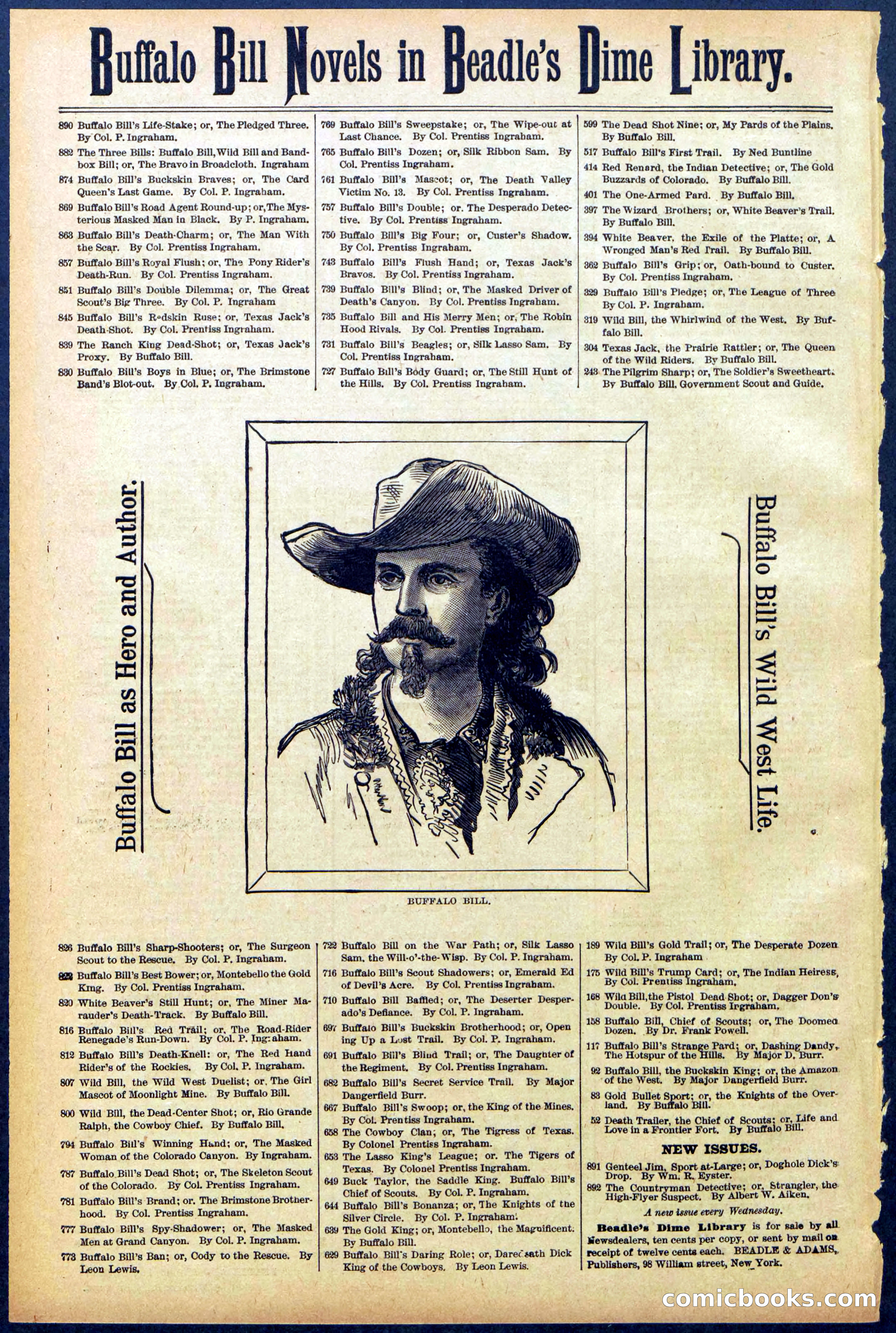 Beadle's New York Dime Library No. 890 — page 32 of 32