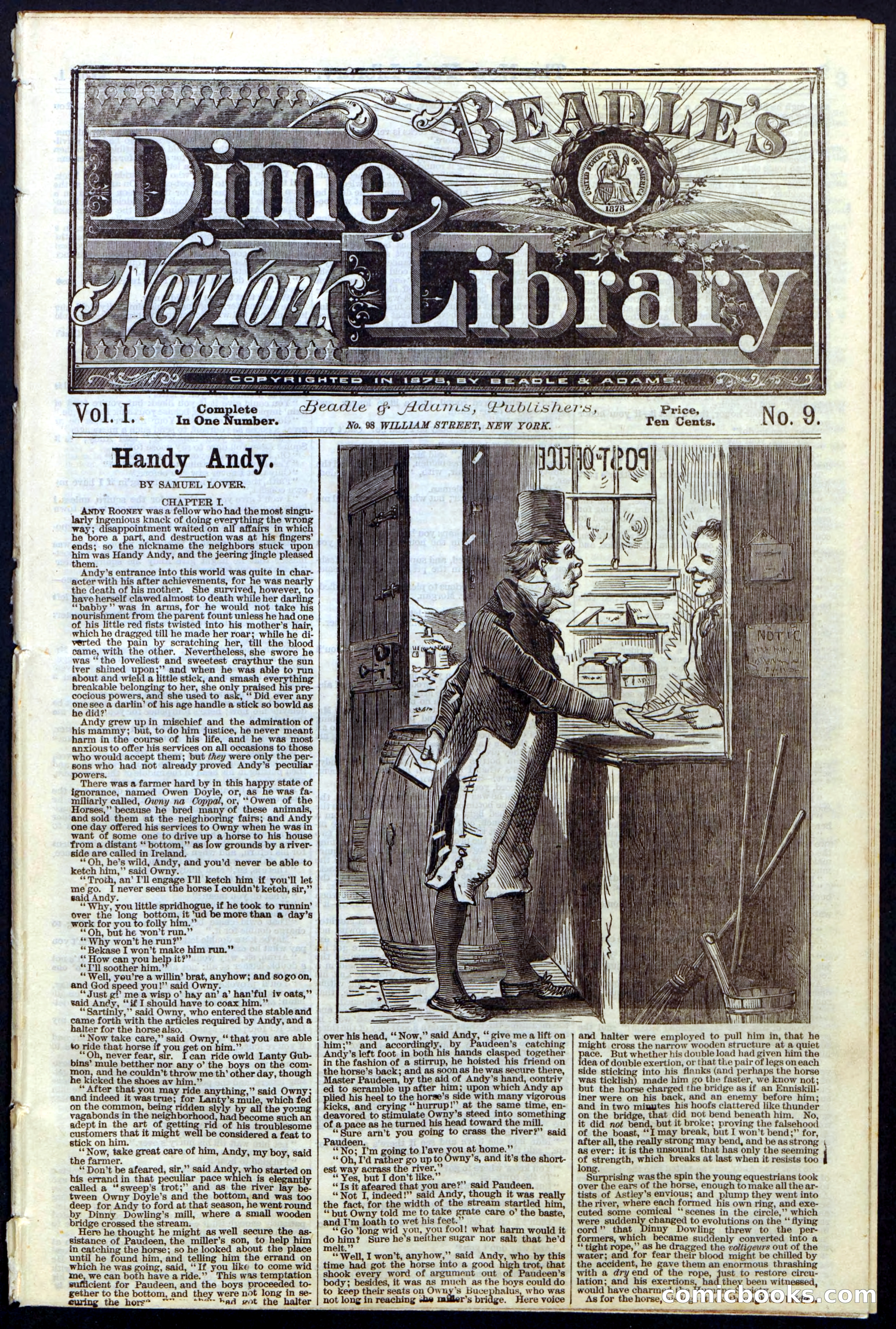 Beadle's Dime Library No. 9 — page 1 of 56