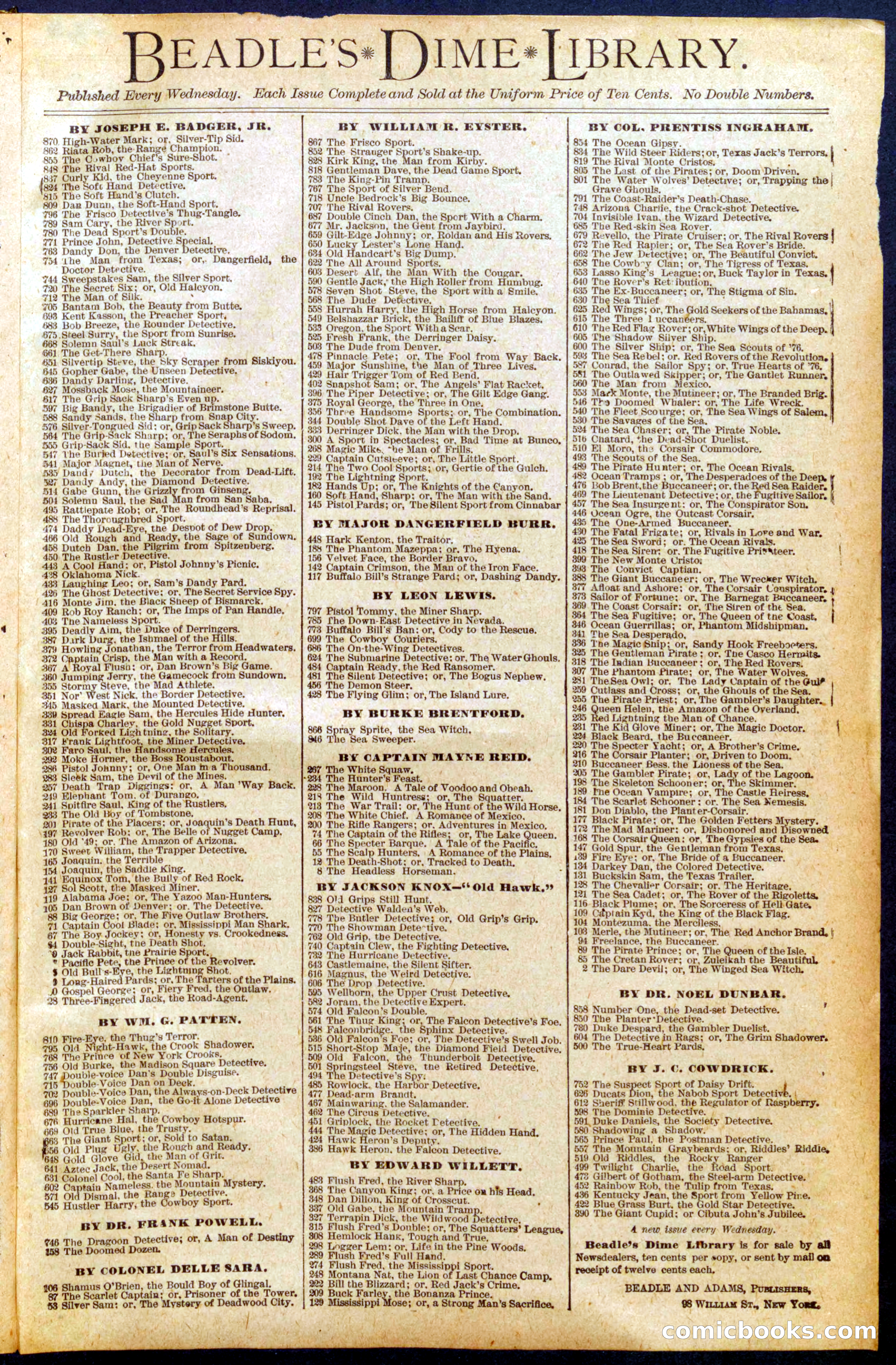 Beadle's New York Dime Library No. 923 — page 31 of 32