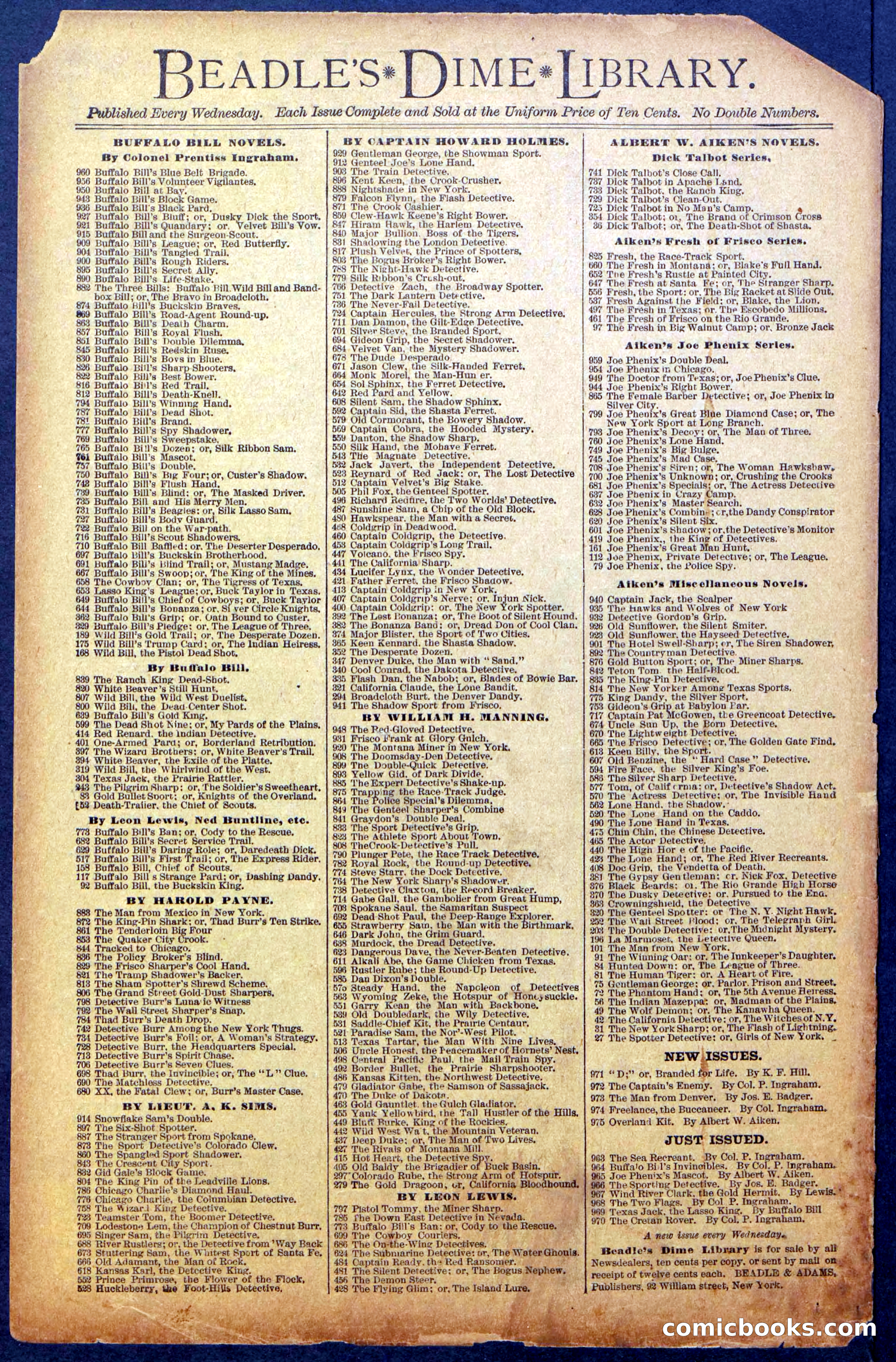 Beadle's New York Dime Library No. 971 — page 24 of 24