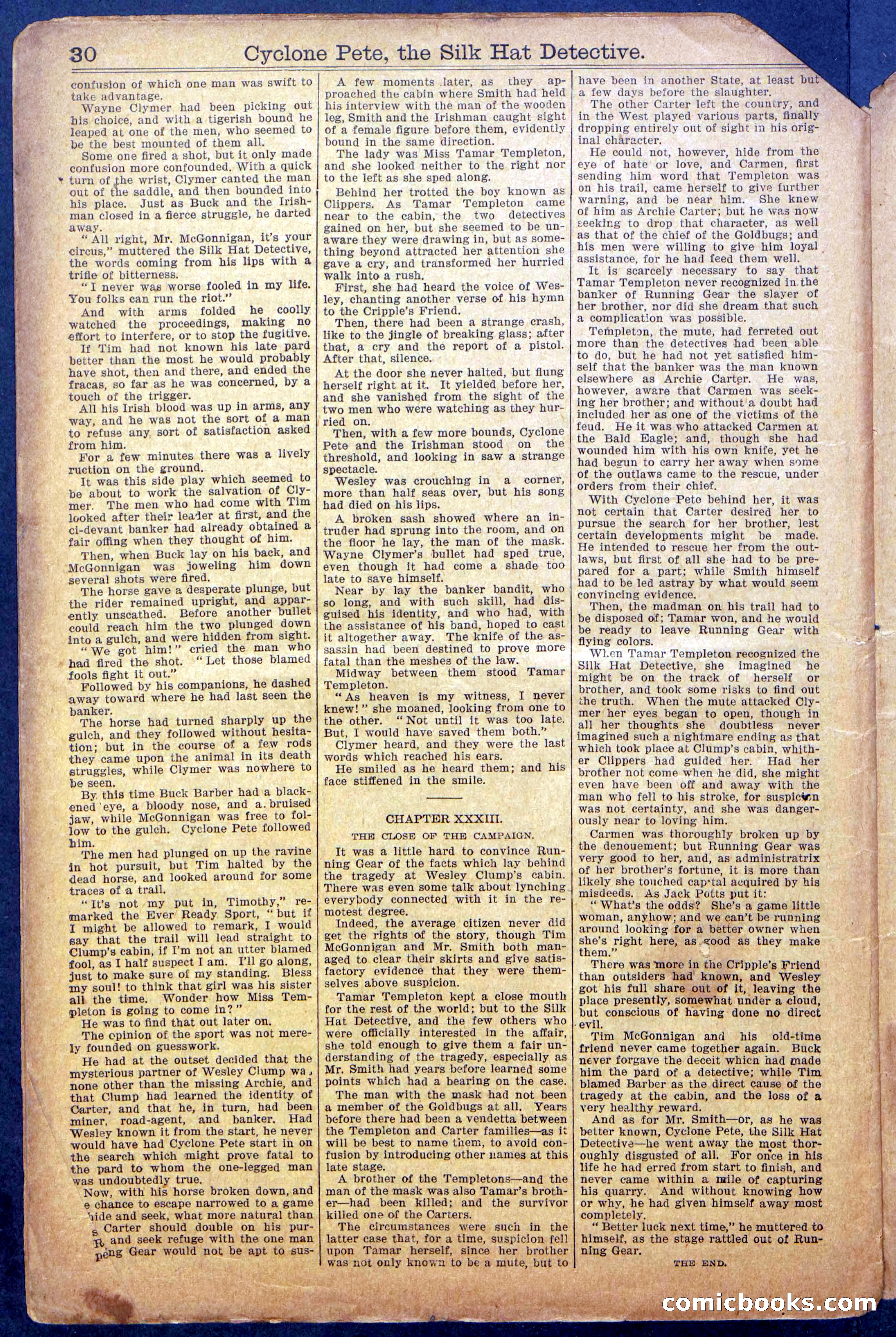 Beadle's New York Dime Library No. 977 — page 32 of 36