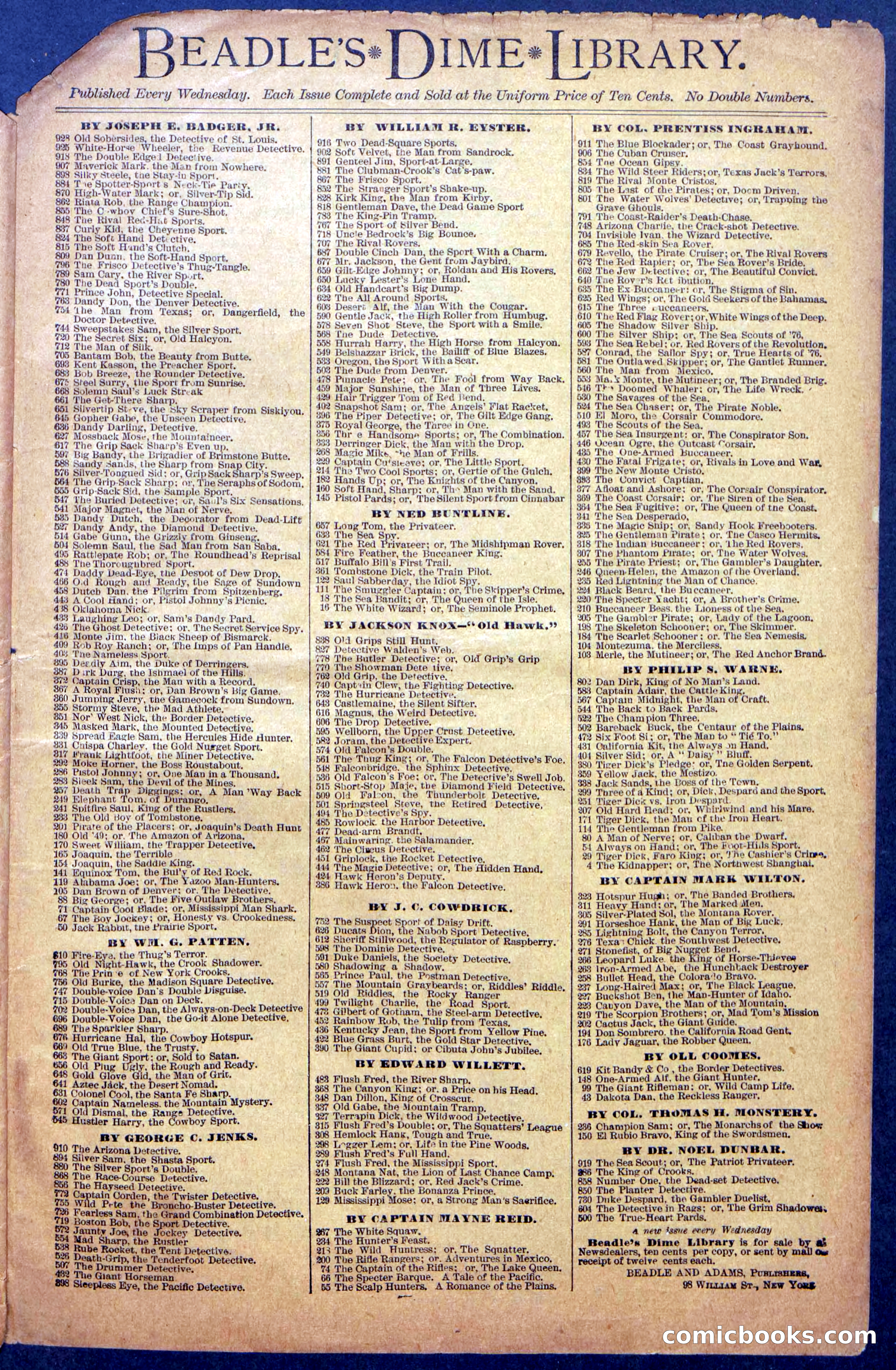 Beadle's New York Dime Library No. 977 — page 33 of 36