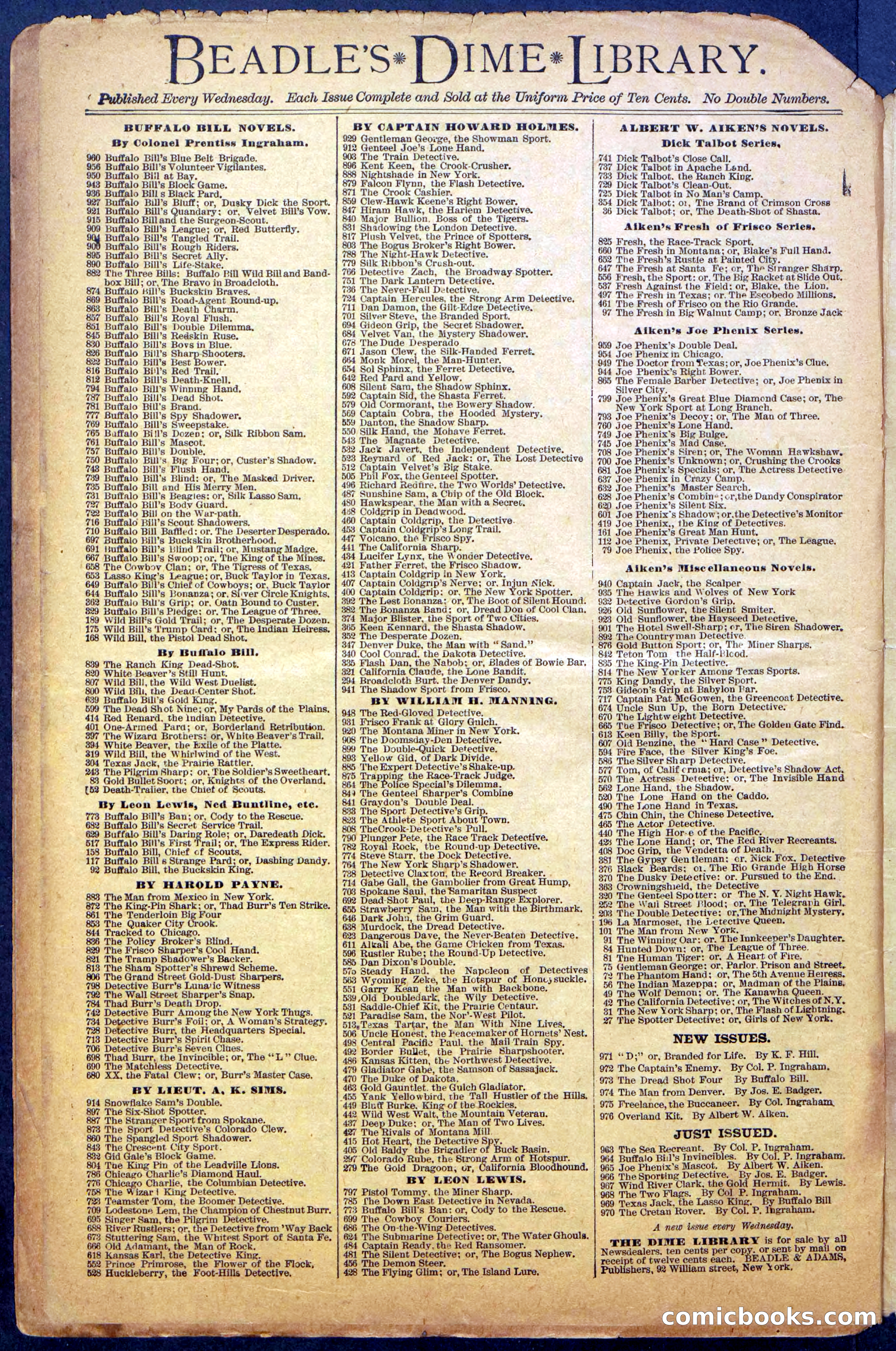 Beadle's New York Dime Library No. 977 — page 34 of 36