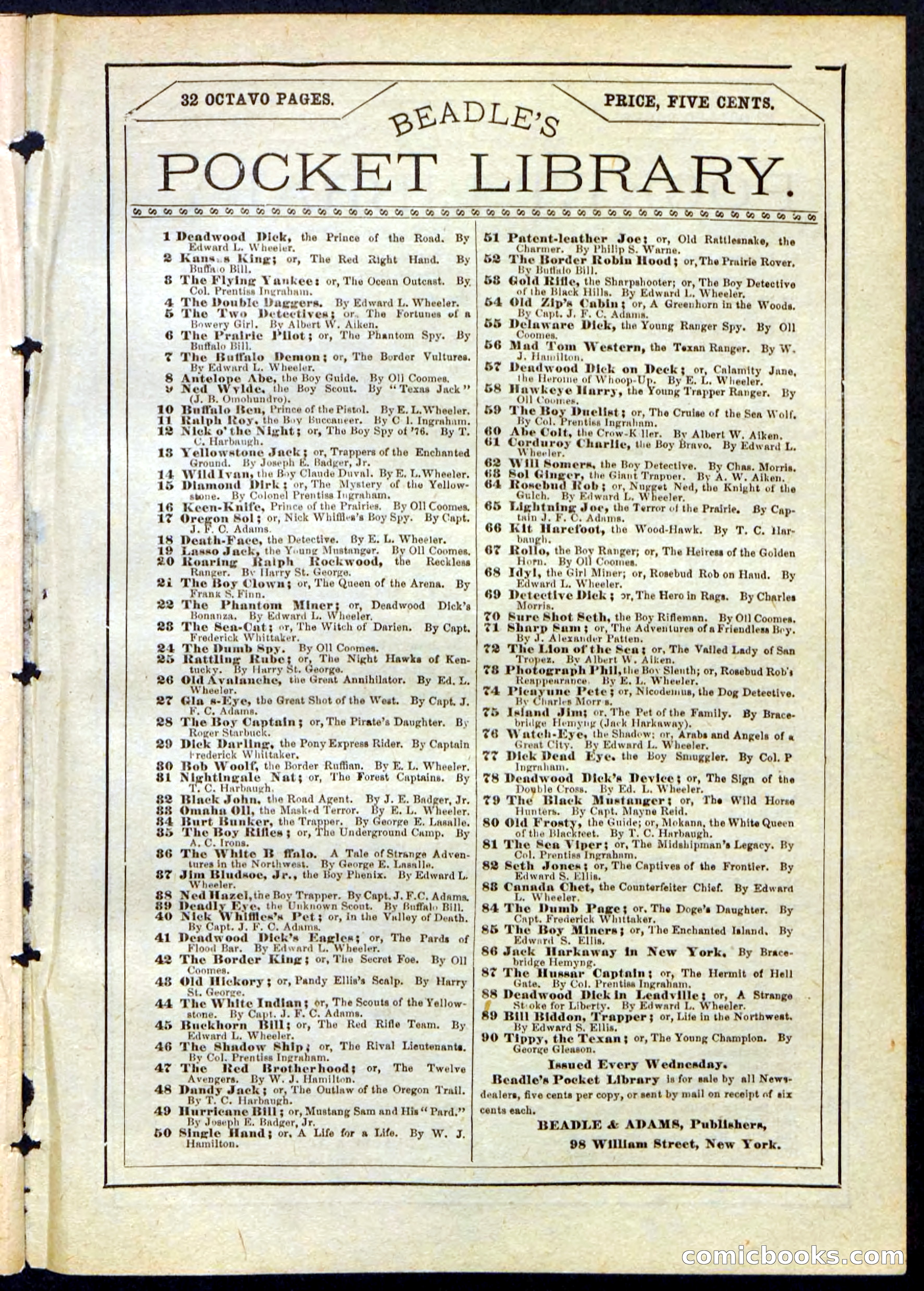 Beadle's Pocket Library No. 163 — page 31 of 32