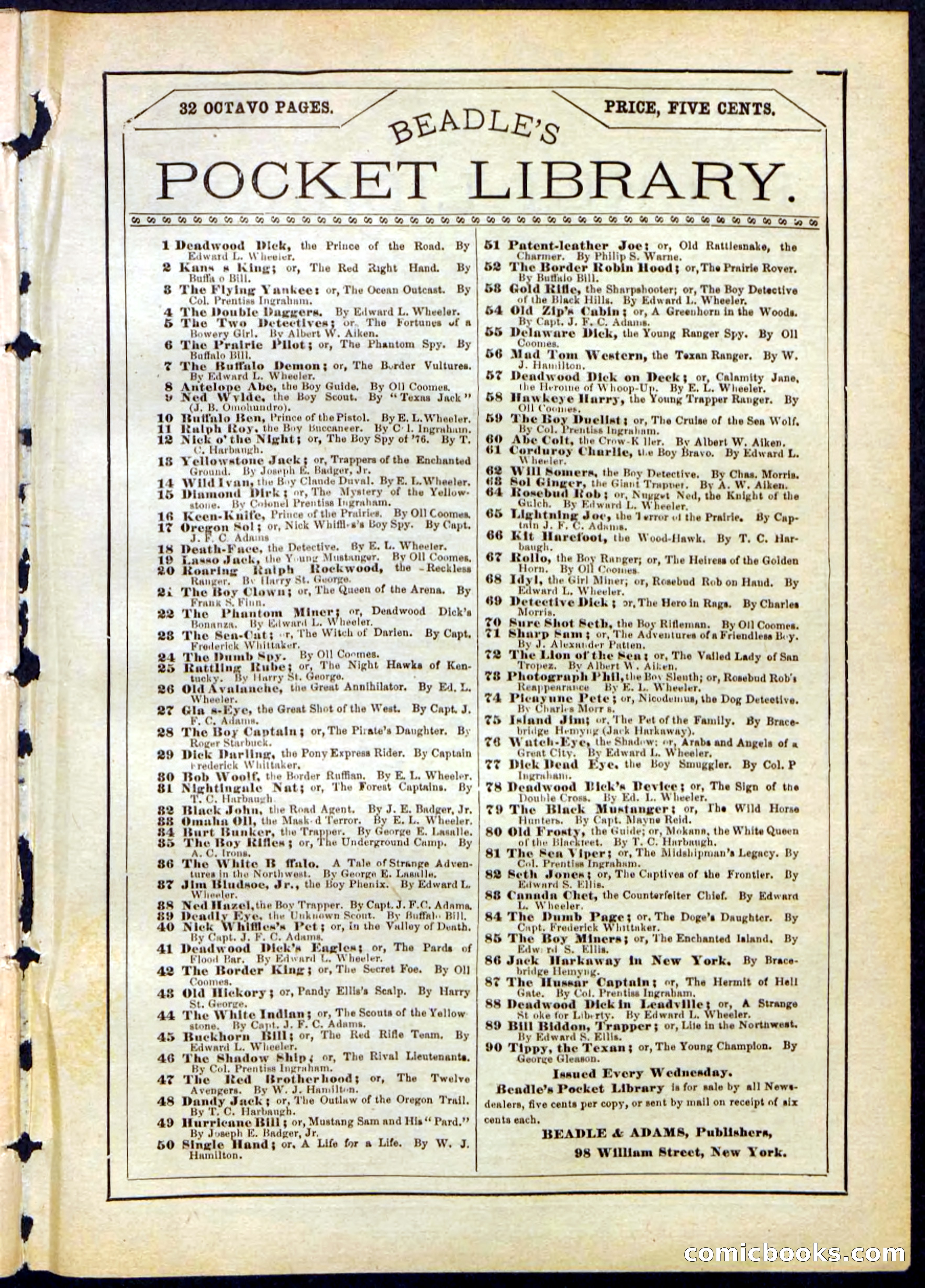 Beadle's Pocket Library No. 164 — page 31 of 32