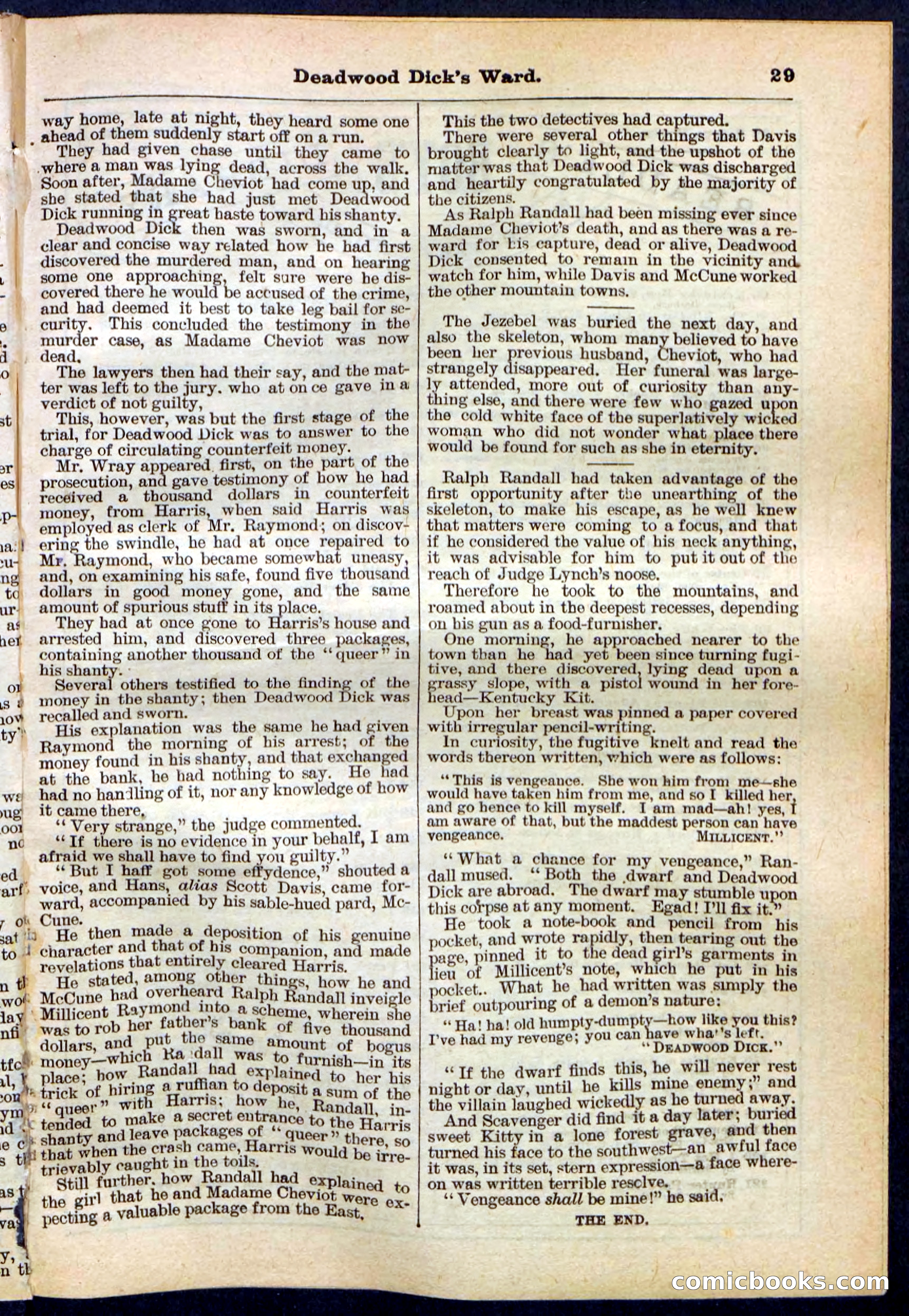 Beadle's Pocket Library No. 168 — page 29 of 32