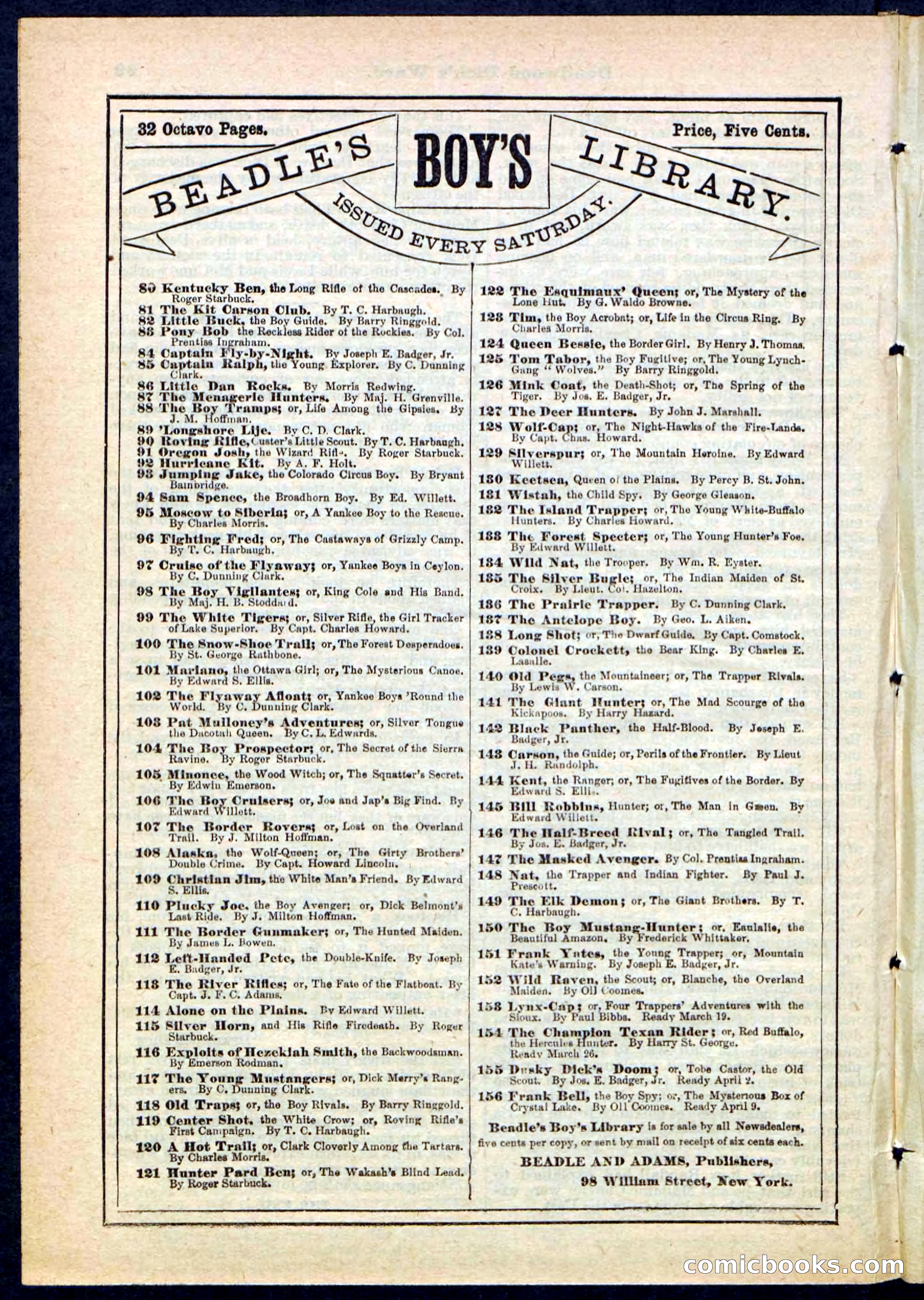 Beadle's Pocket Library No. 168 — page 30 of 32