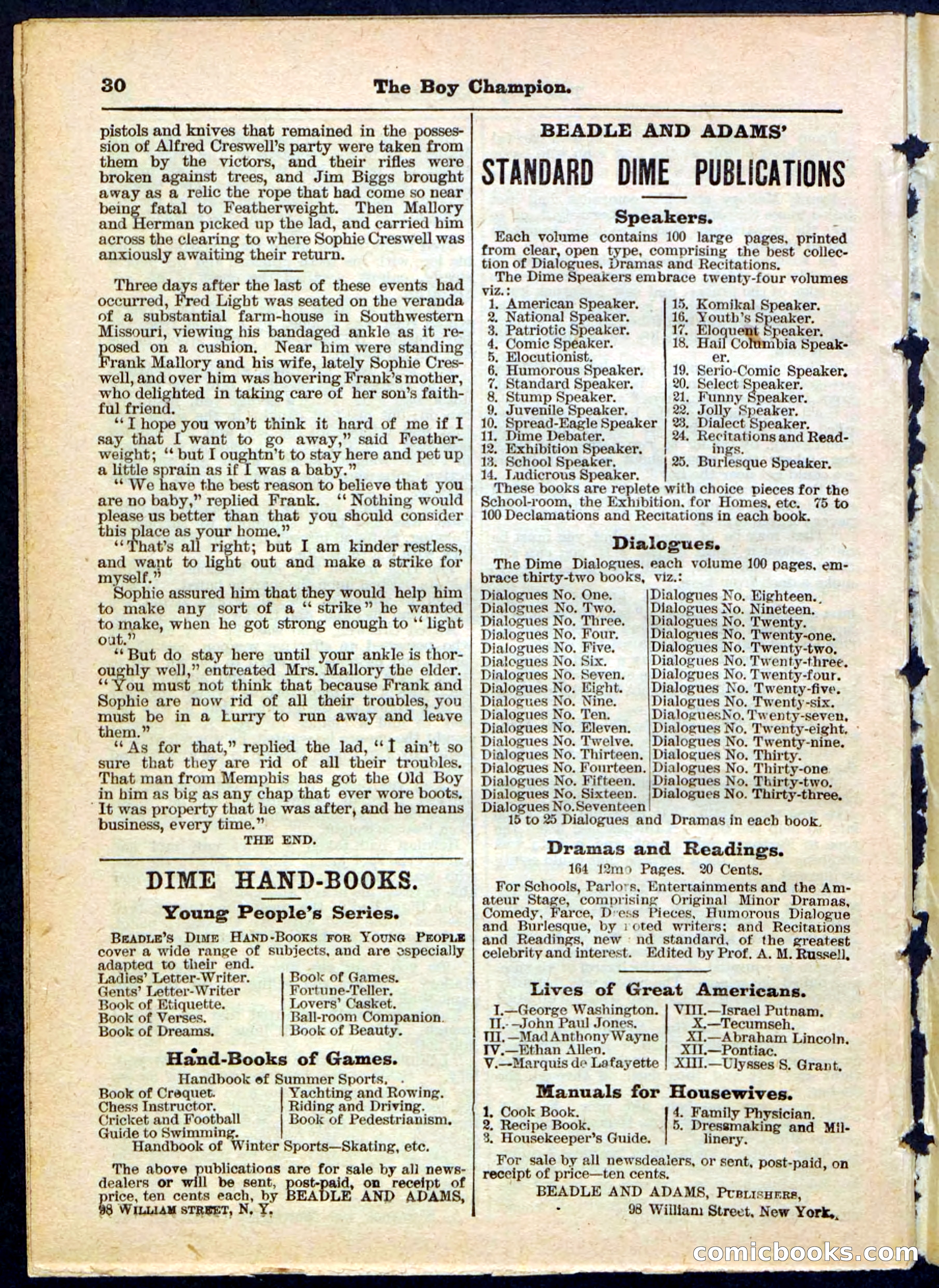 Beadle's Pocket Library No. 169 — page 30 of 32