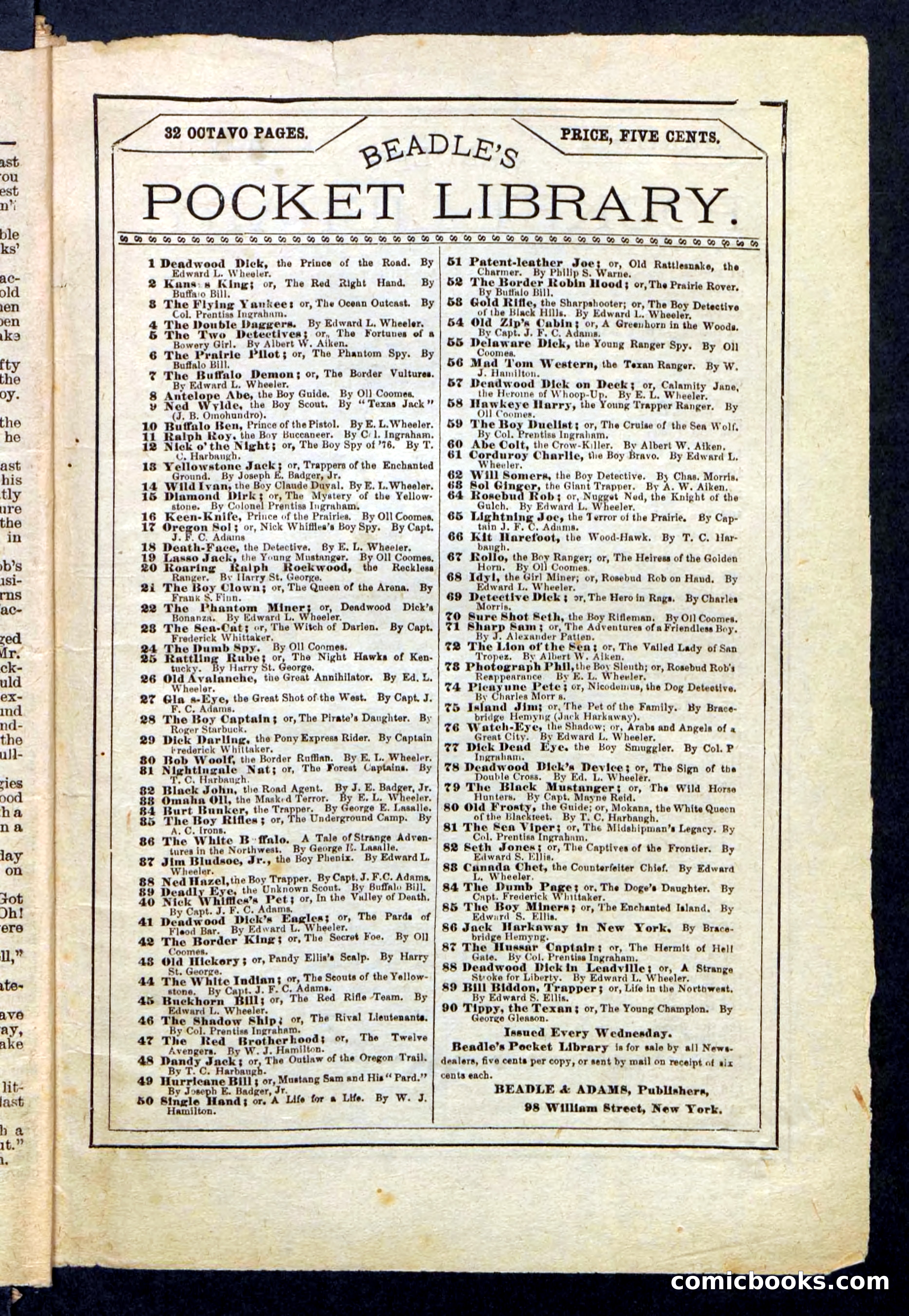 Beadle's Pocket Library No. 170 — page 31 of 32