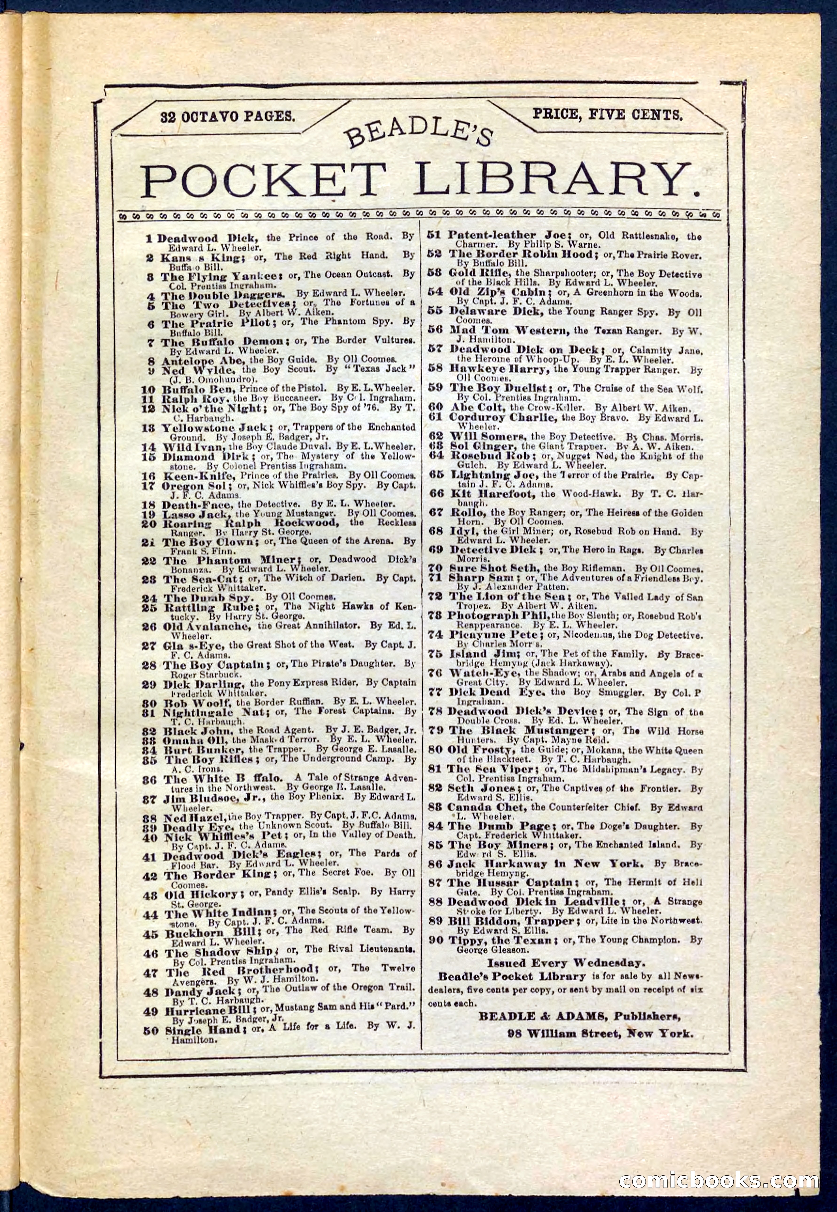 Beadle's Pocket Library No. 171 — page 31 of 32
