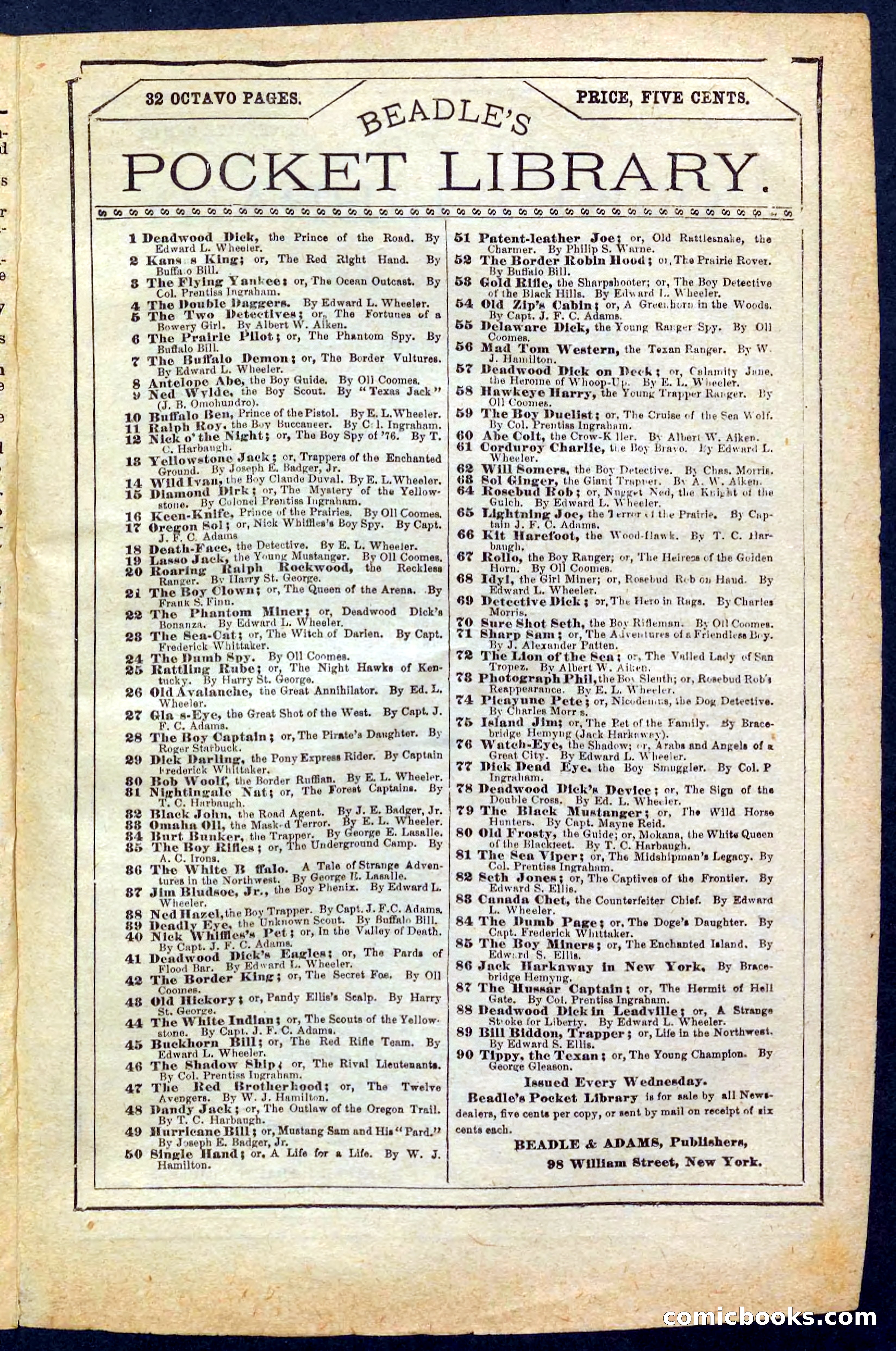Beadle's Pocket Library, No. 174 — page 31 of 32