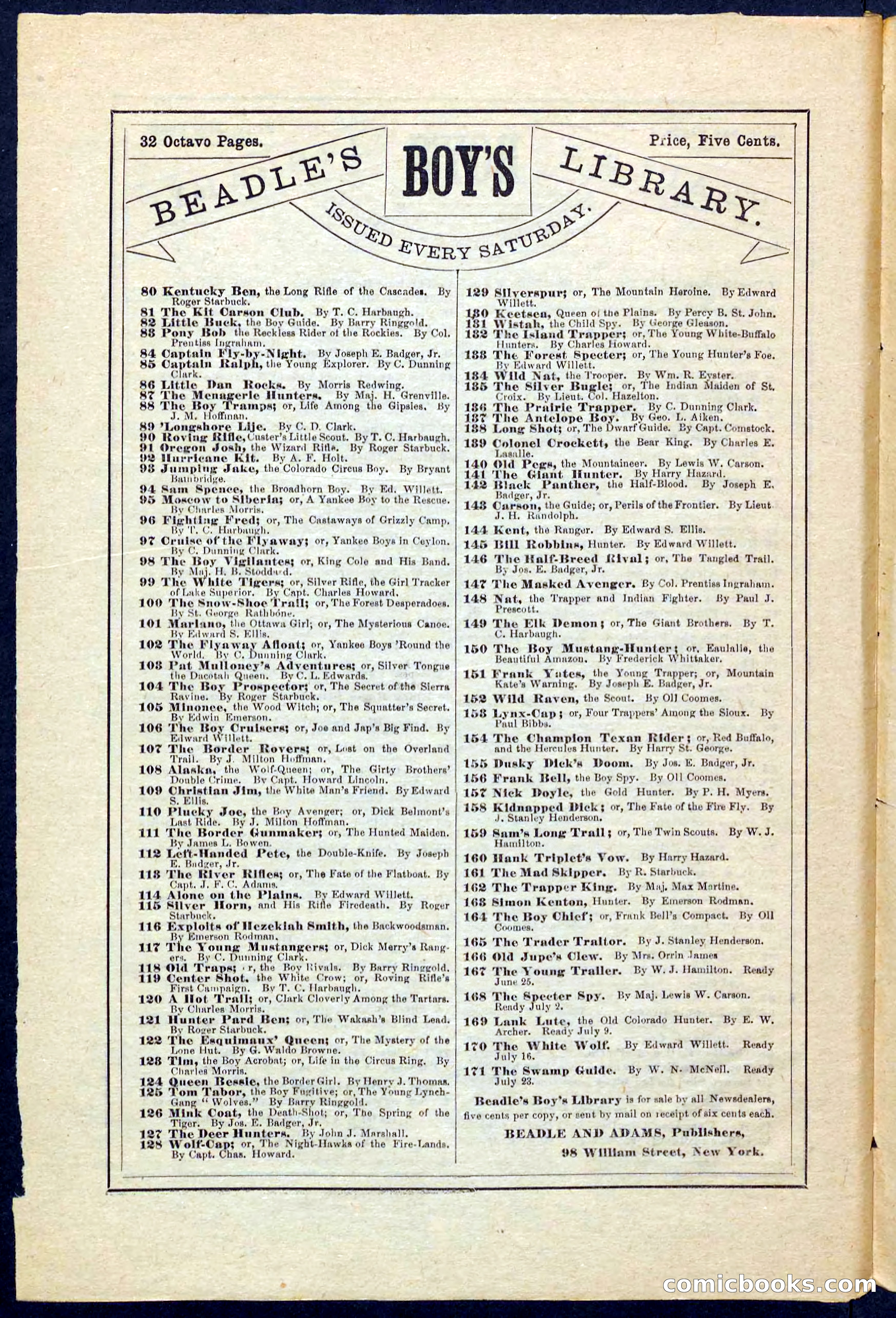 Beadle's Pocket Library No. 178 — page 30 of 32
