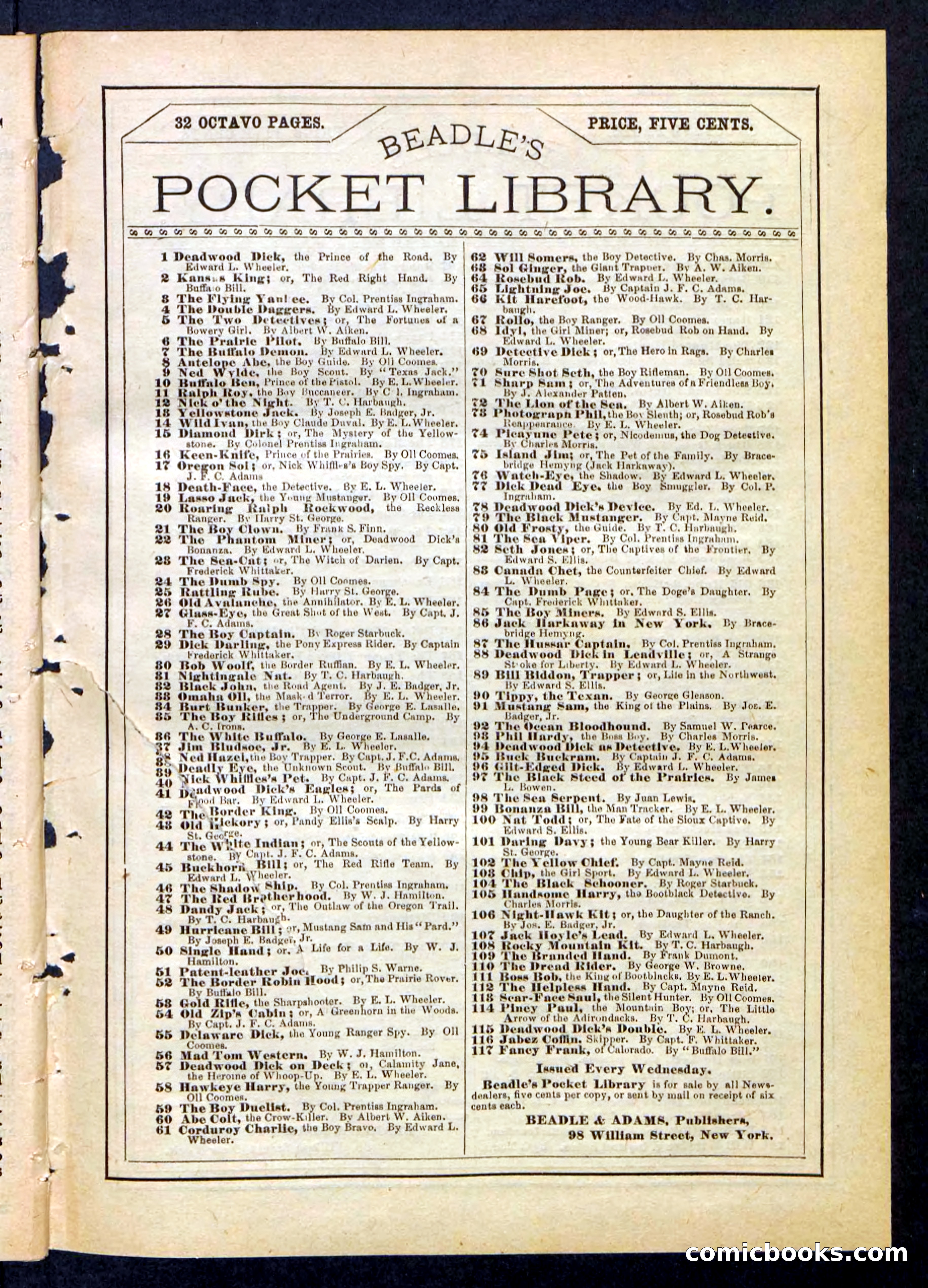 Beadle's Pocket Library No. 196 — page 31 of 32