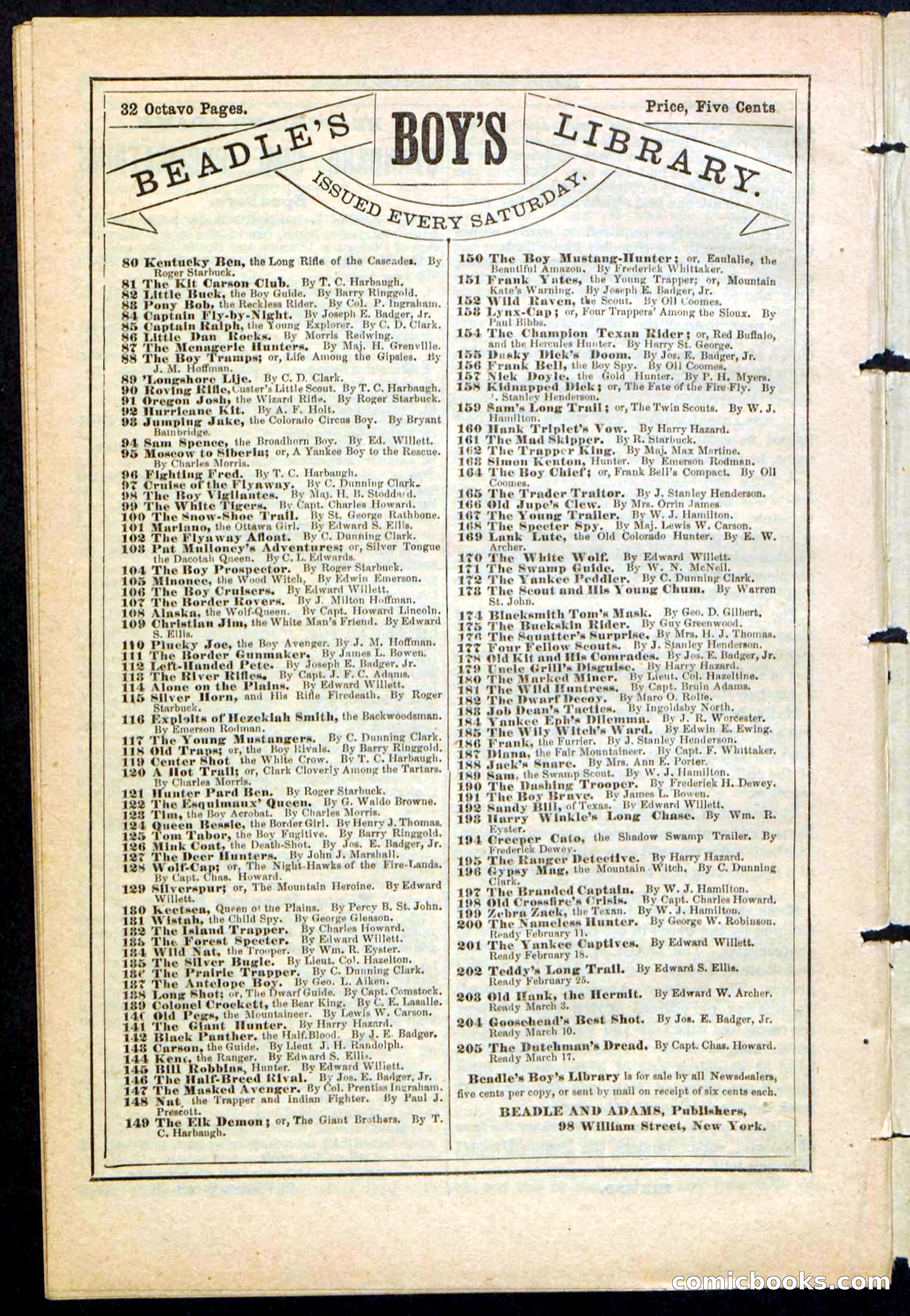Beadle's Pocket Library No. 211 — page 30 of 32