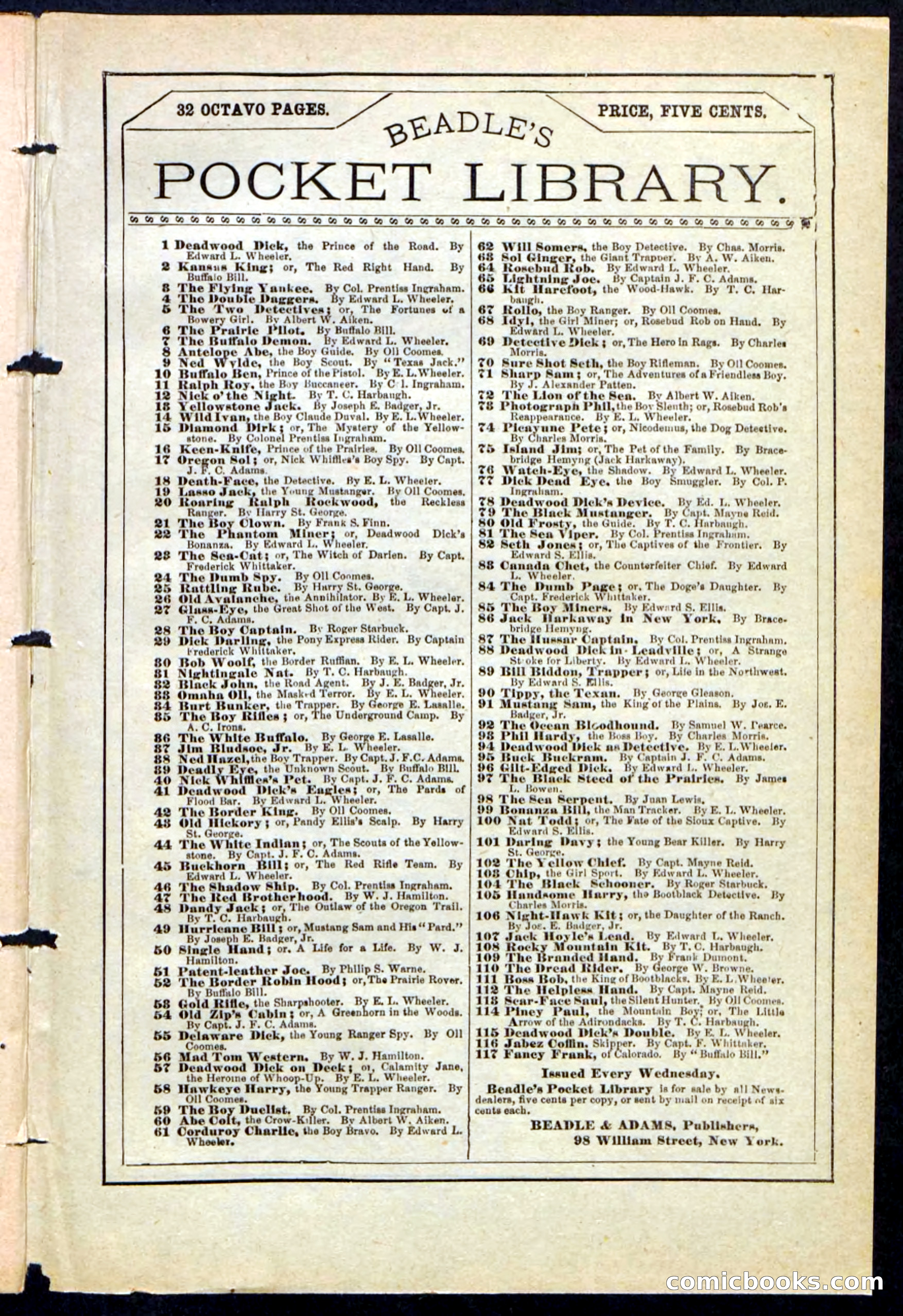 Beadle's Pocket Library No. 211 — page 31 of 32