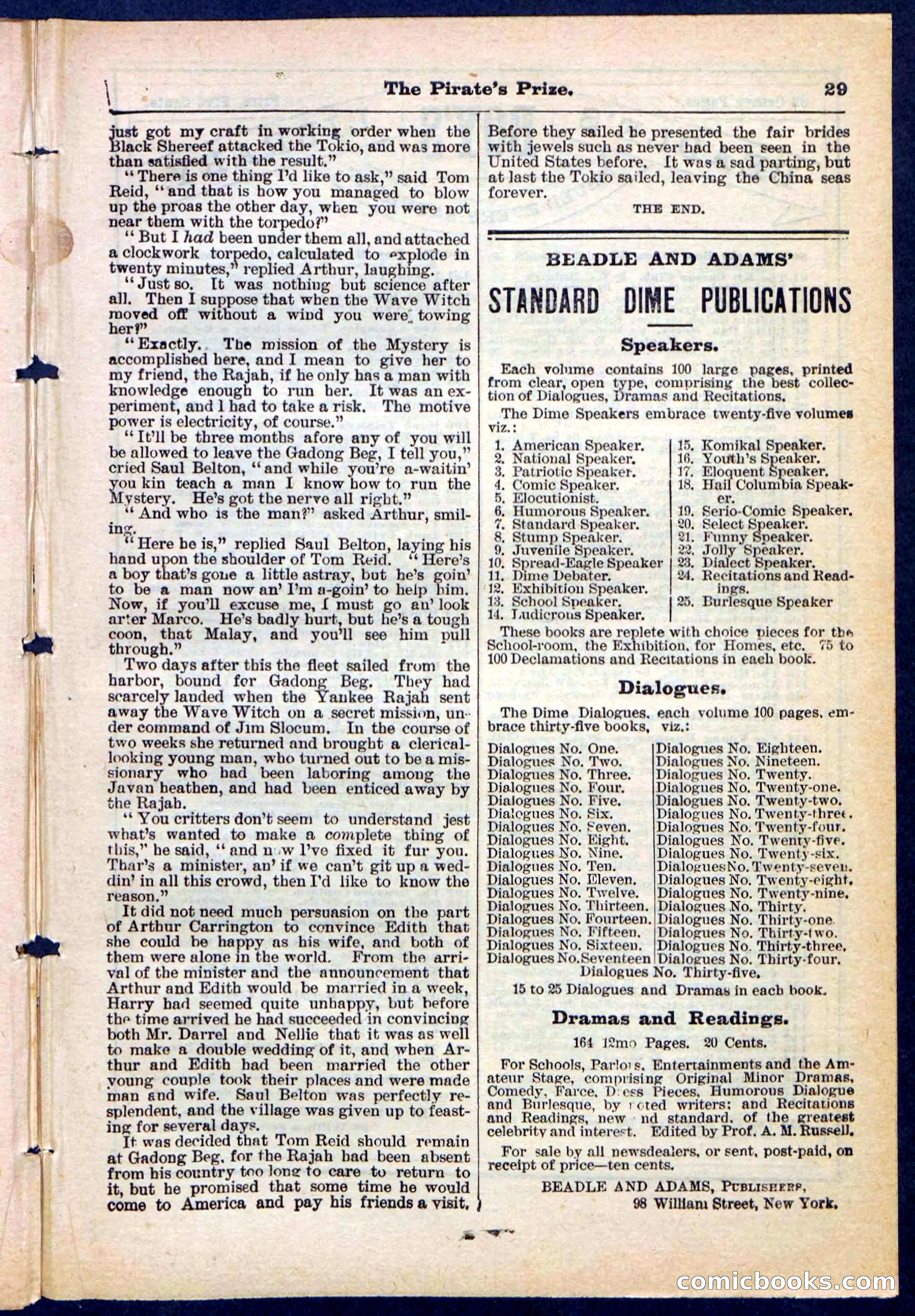 Beadle's Pocket Library No. 213: The Pirate's Prize — page 29 of 32