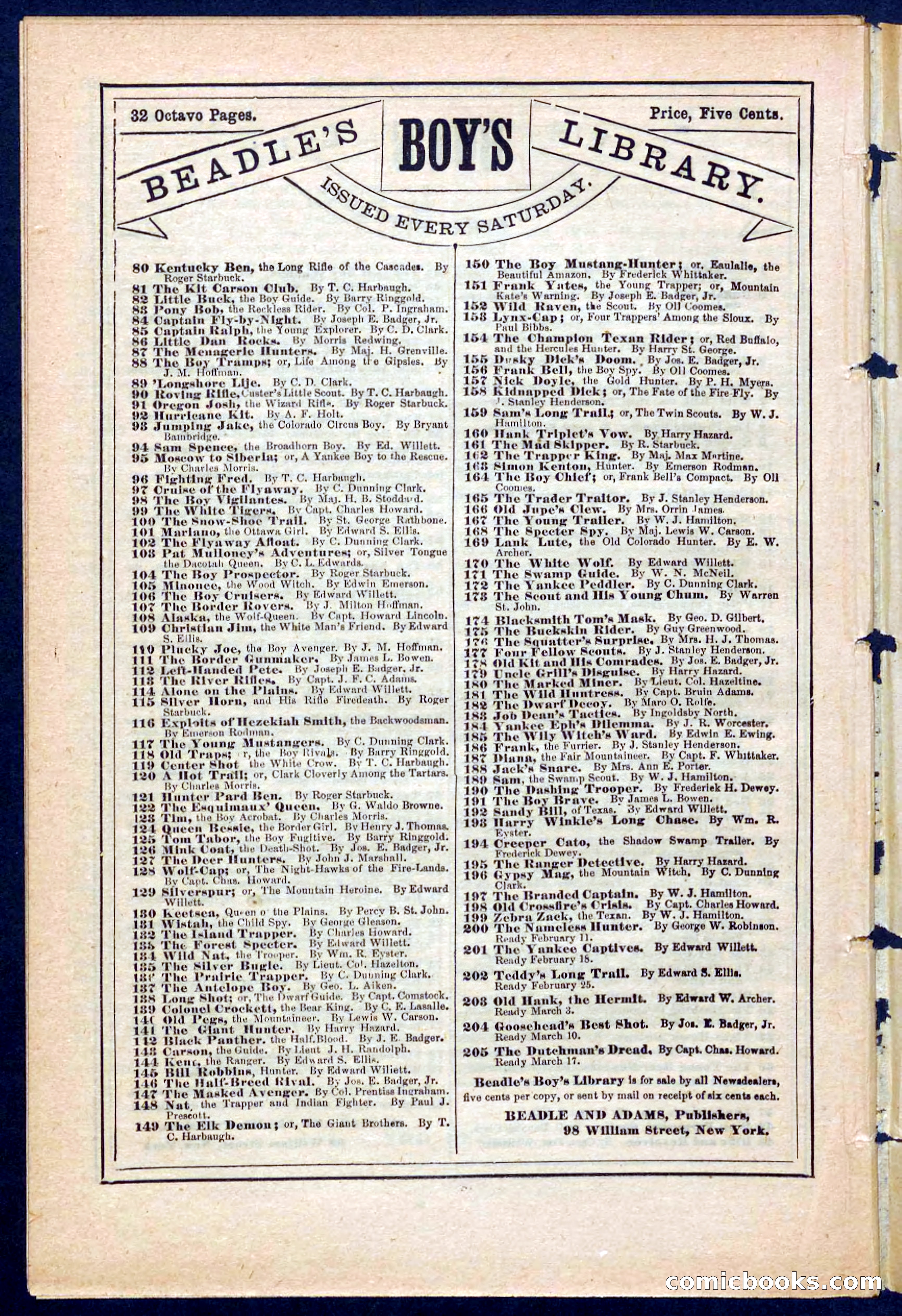Beadle's Pocket Library No. 217 — page 30 of 32