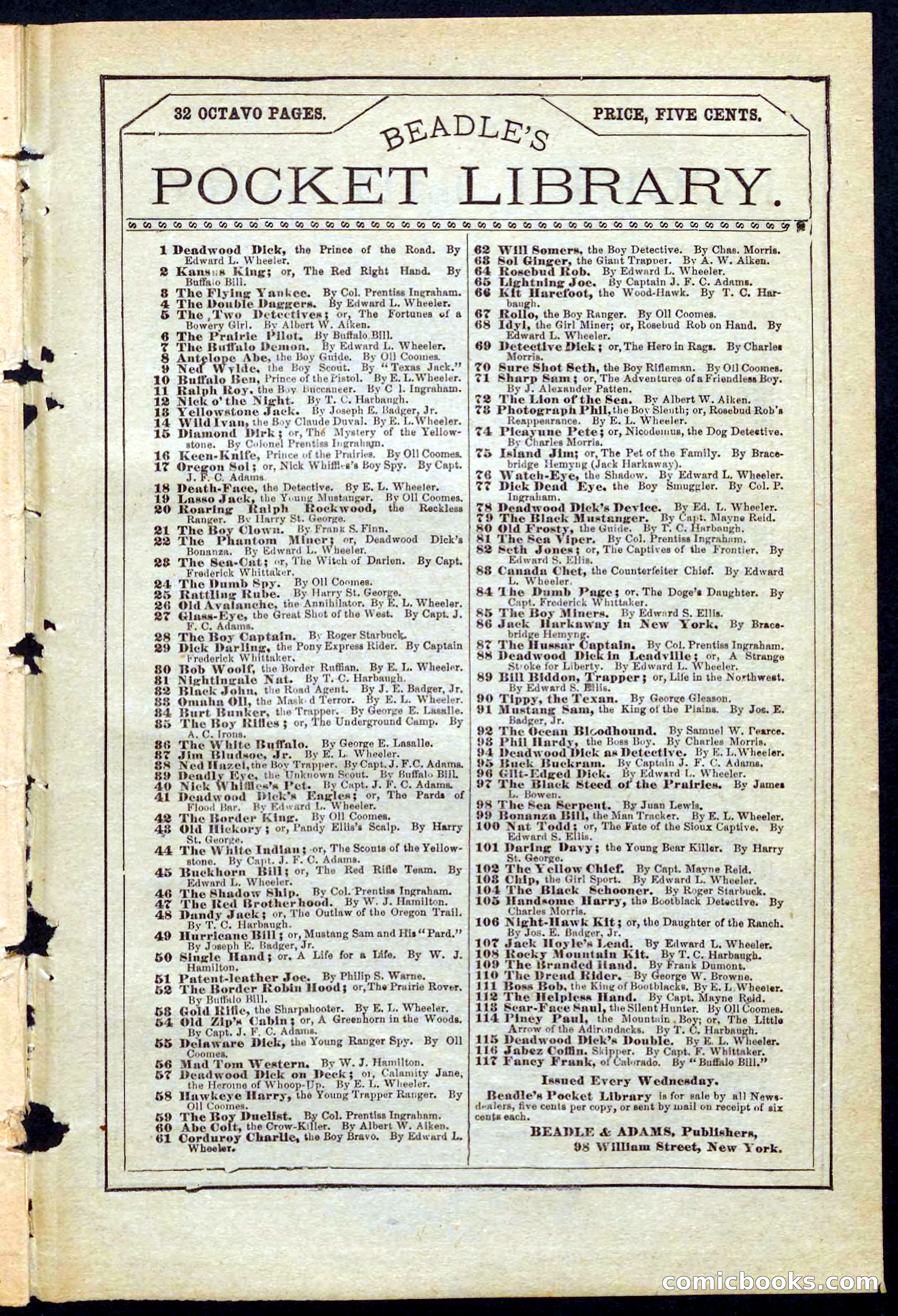 Beadle's Pocket Library No. 220 — page 31 of 32