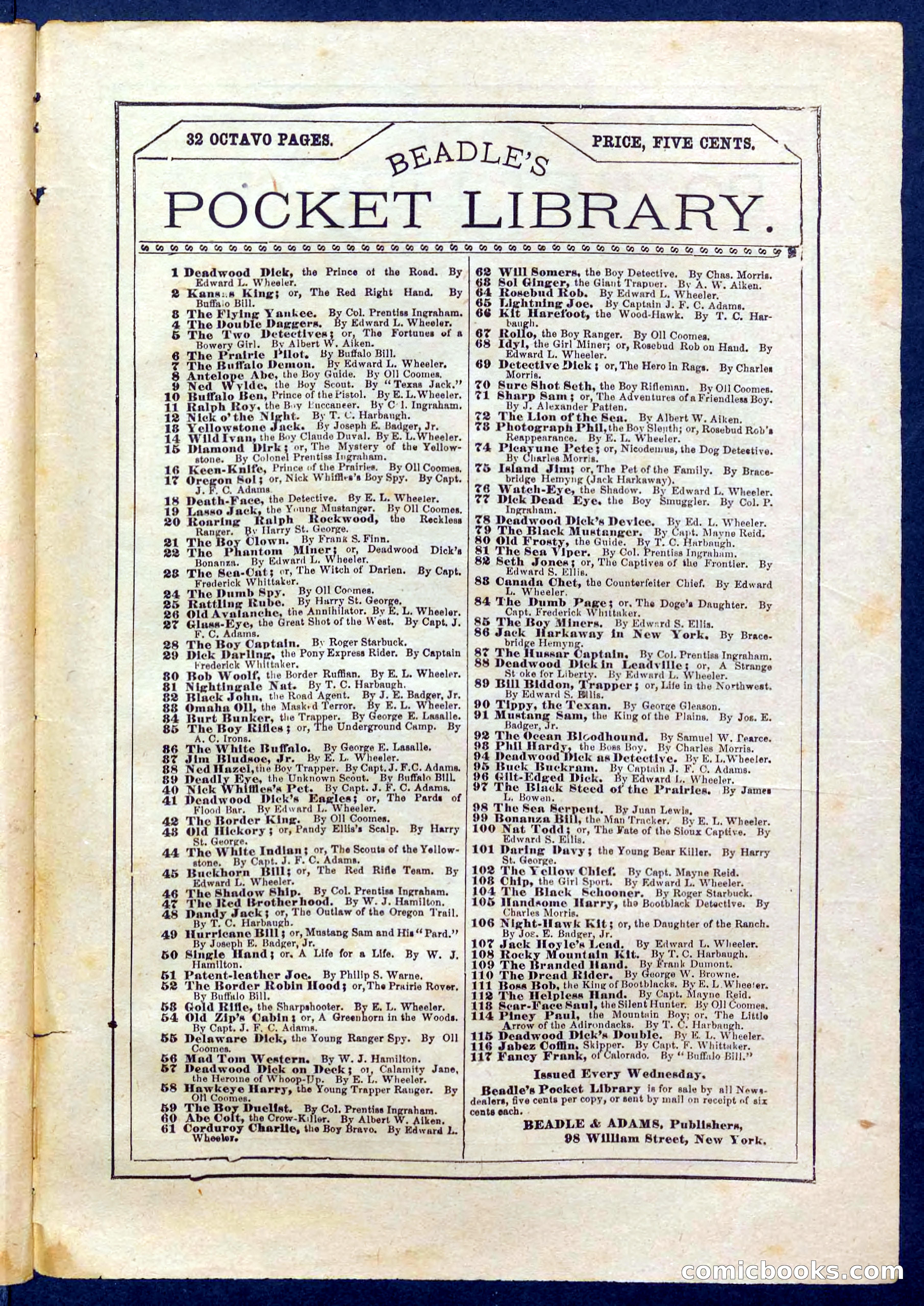 Beadle's Pocket Library No. 223 — page 31 of 32