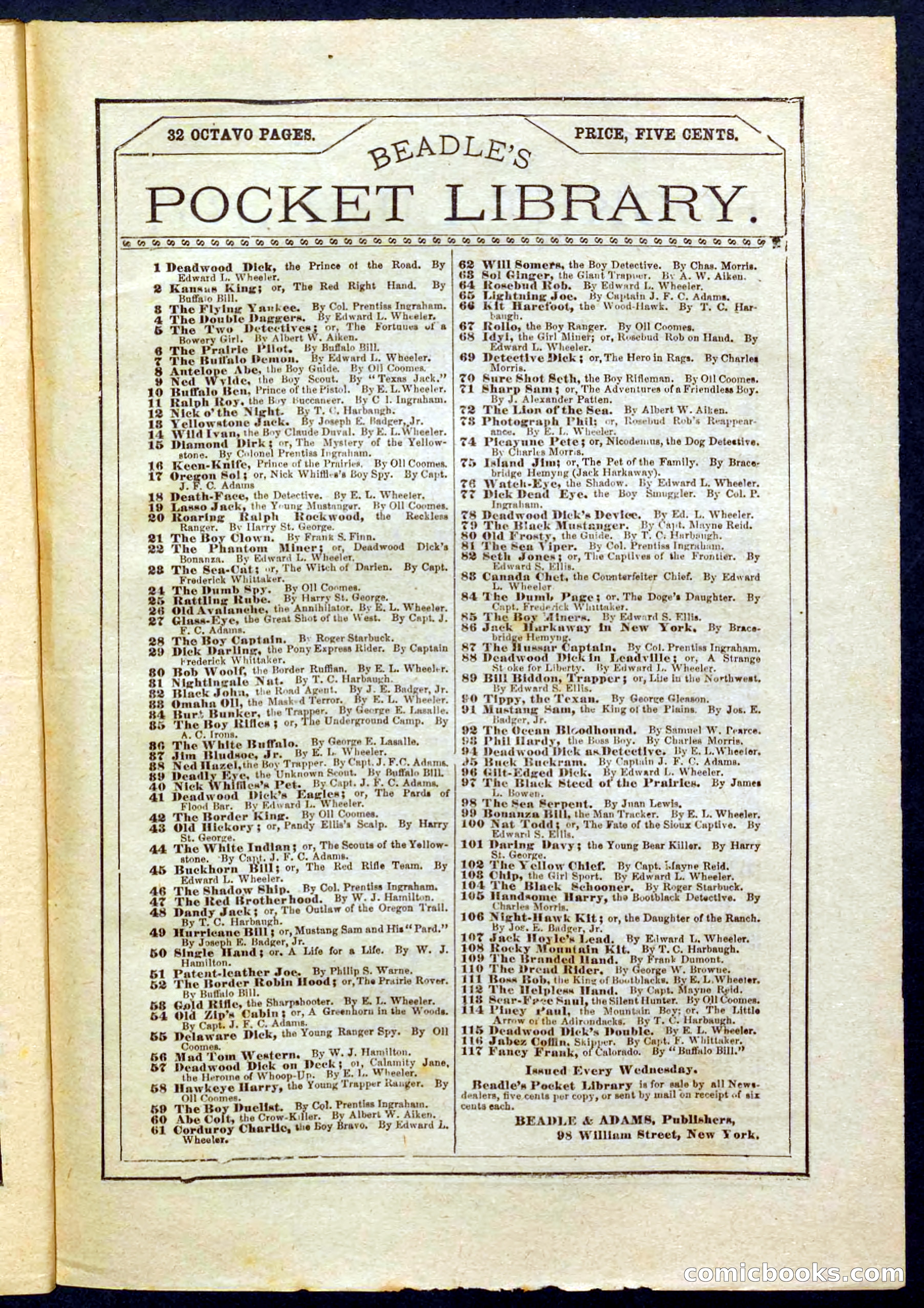 Beadle's Pocket Library No. 228 — page 31 of 32
