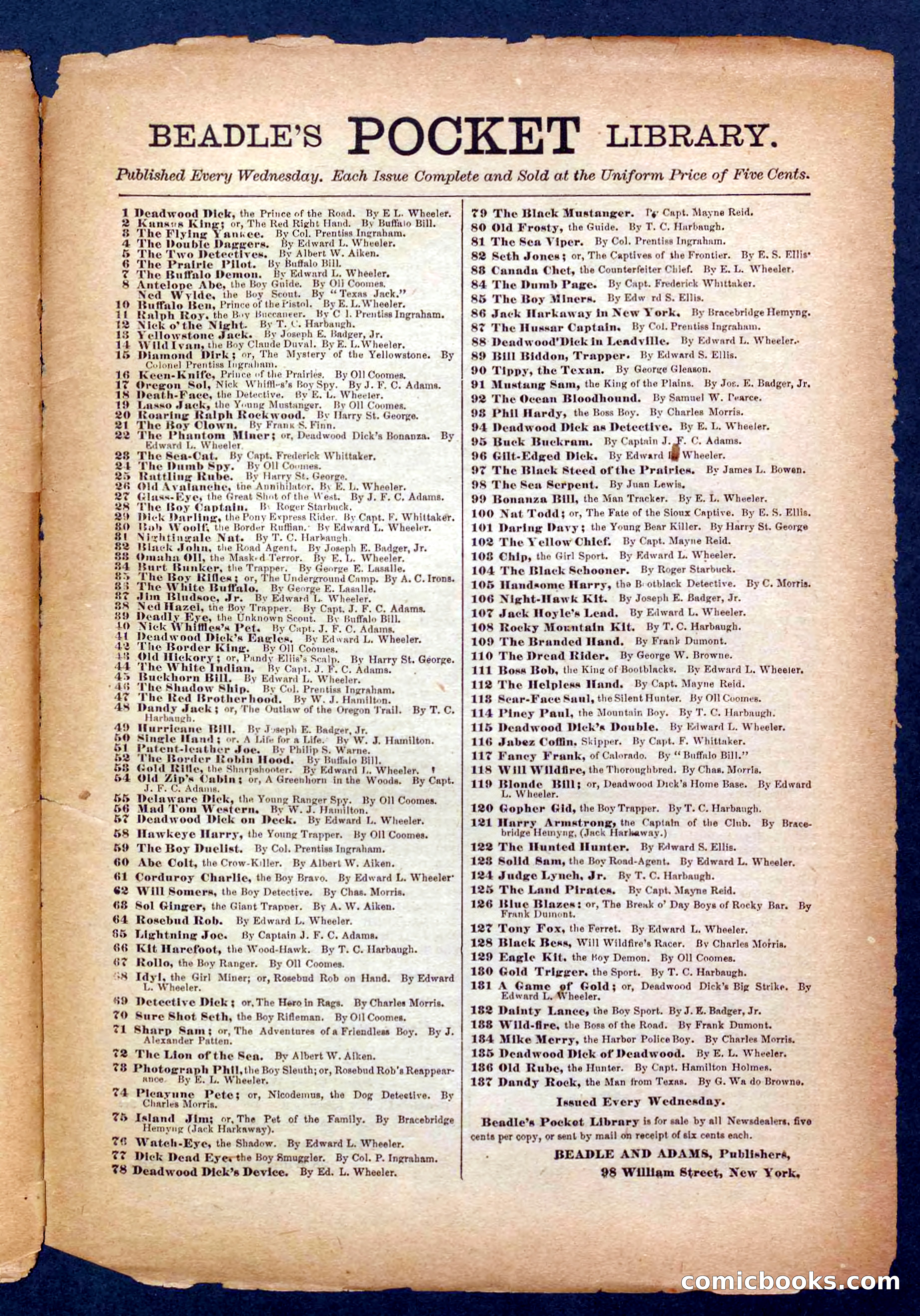 Beadle's Pocket Library No. 254 — page 31 of 32