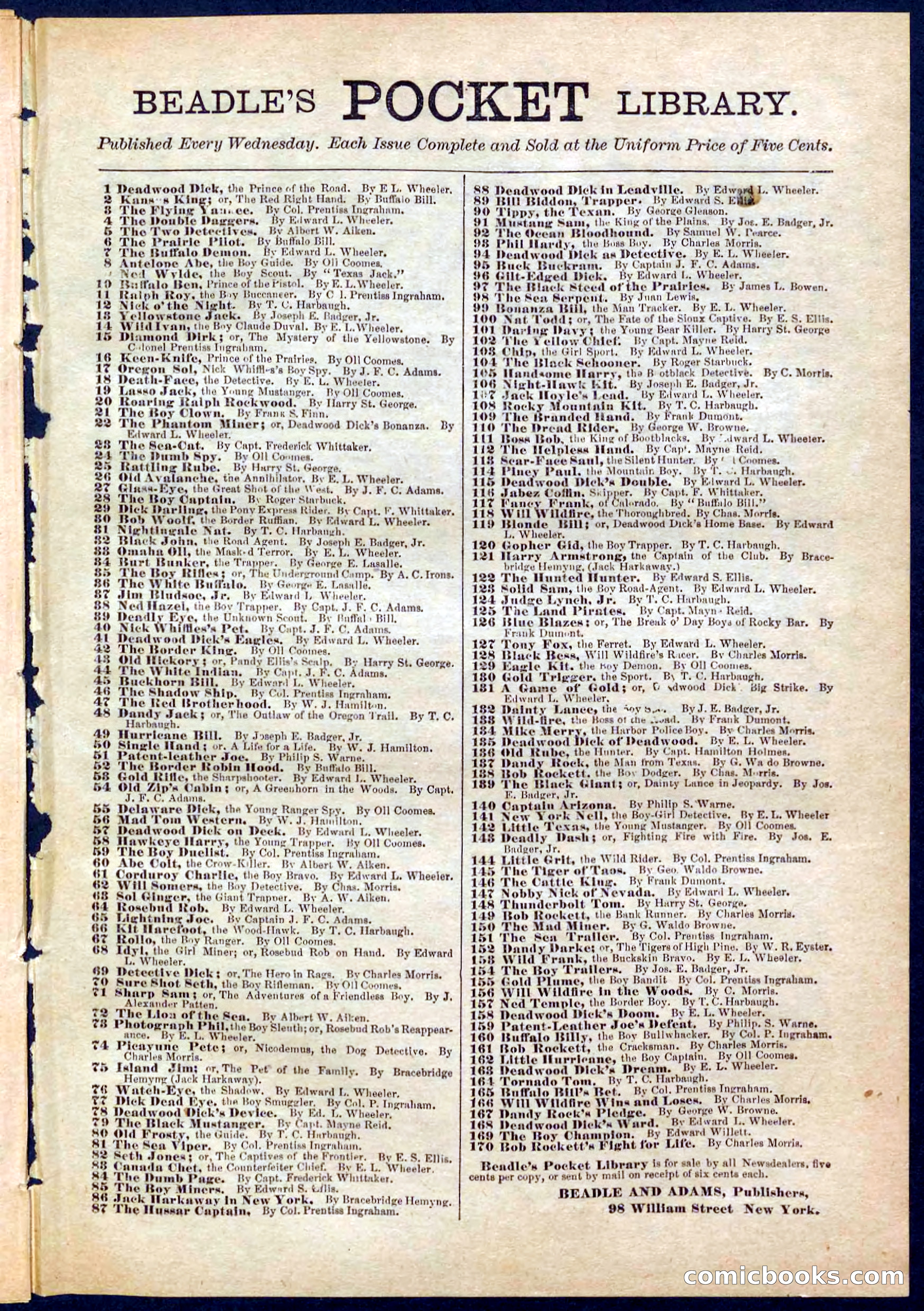 Beadle's Pocket Library No. 276 — page 31 of 32
