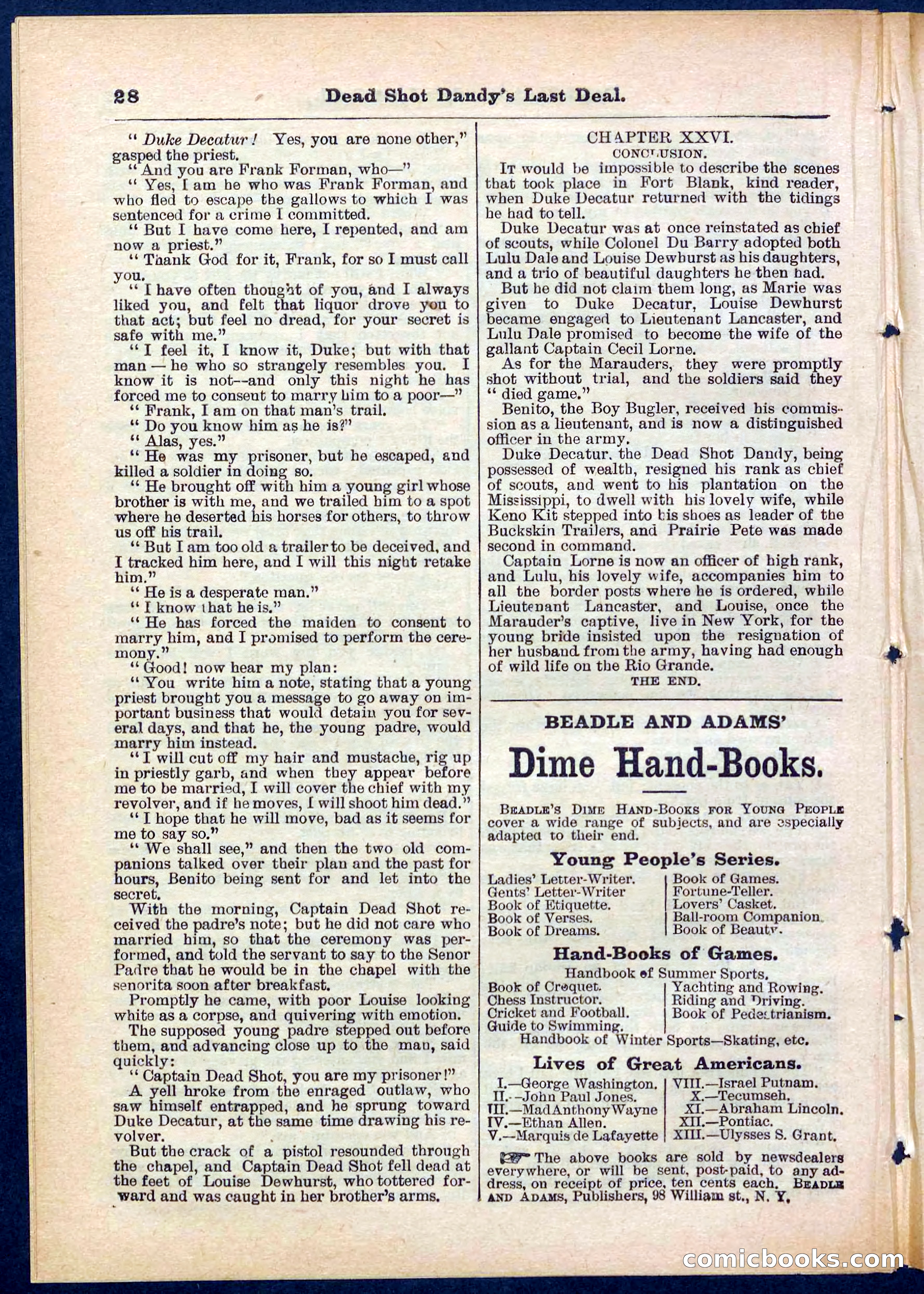 Beadle's Pocket Library No. 280 — page 28 of 32