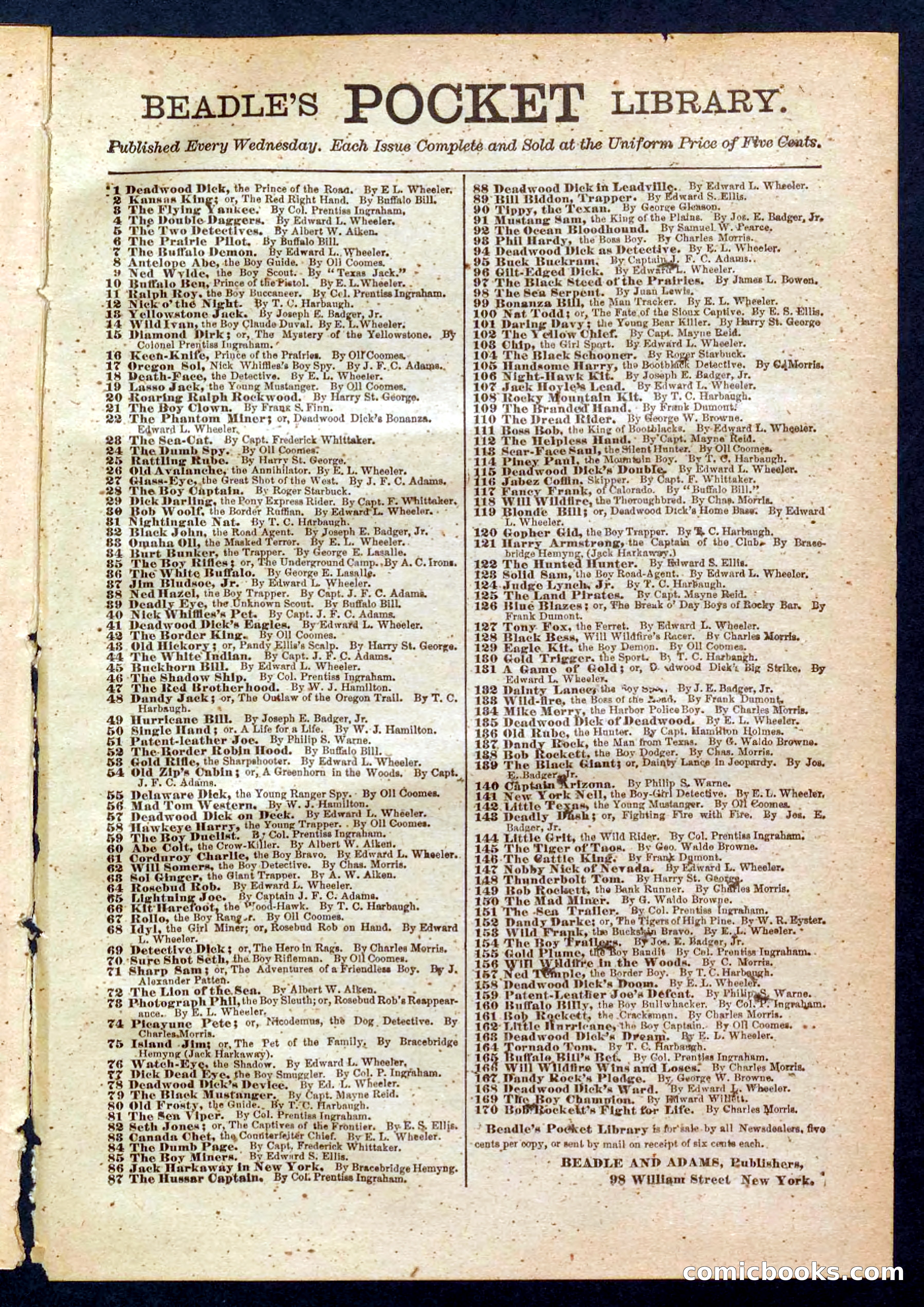Beadle's Pocket Library No. 324 — page 31 of 32