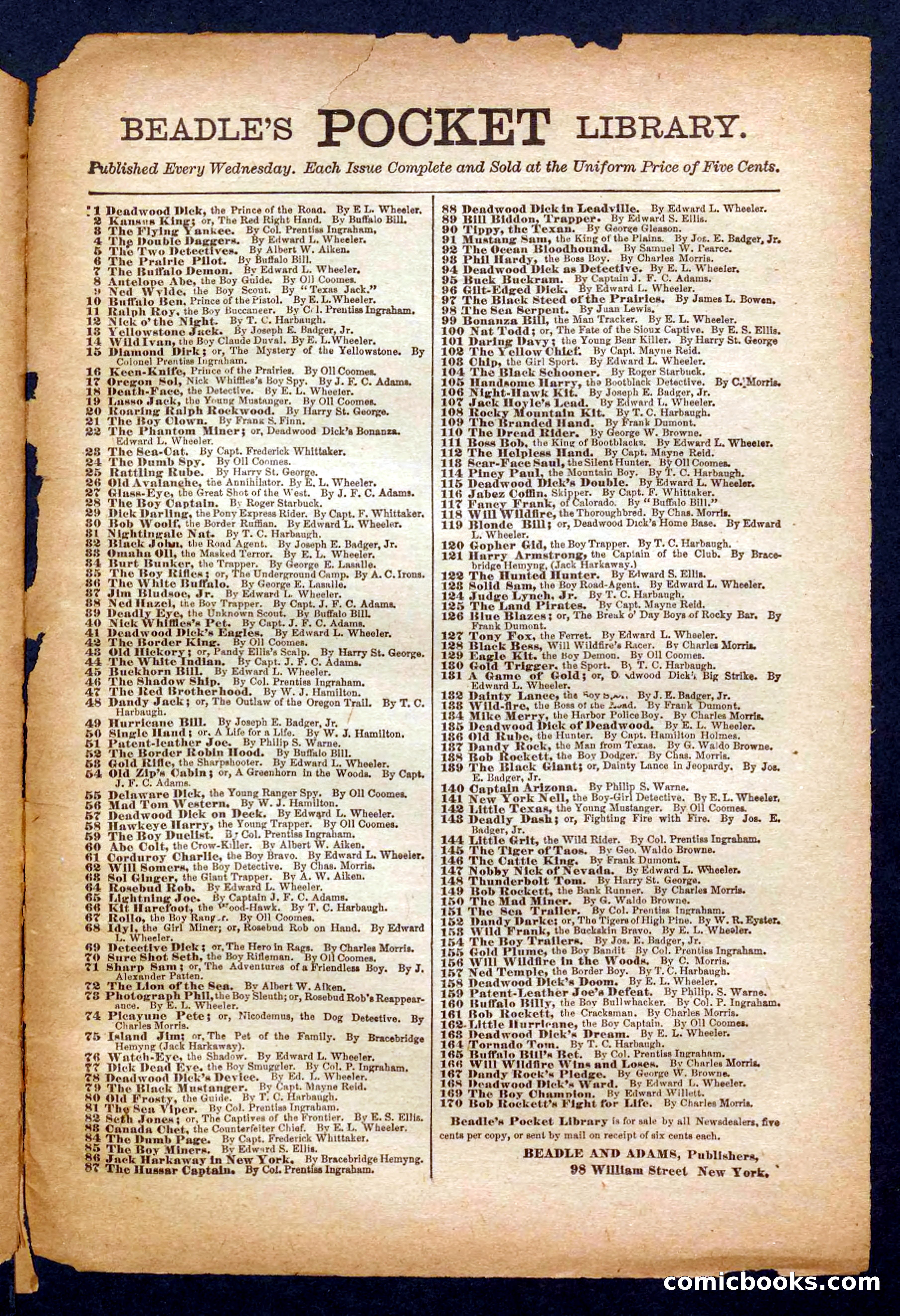 Beadle's Pocket Library No. 327 — page 31 of 32
