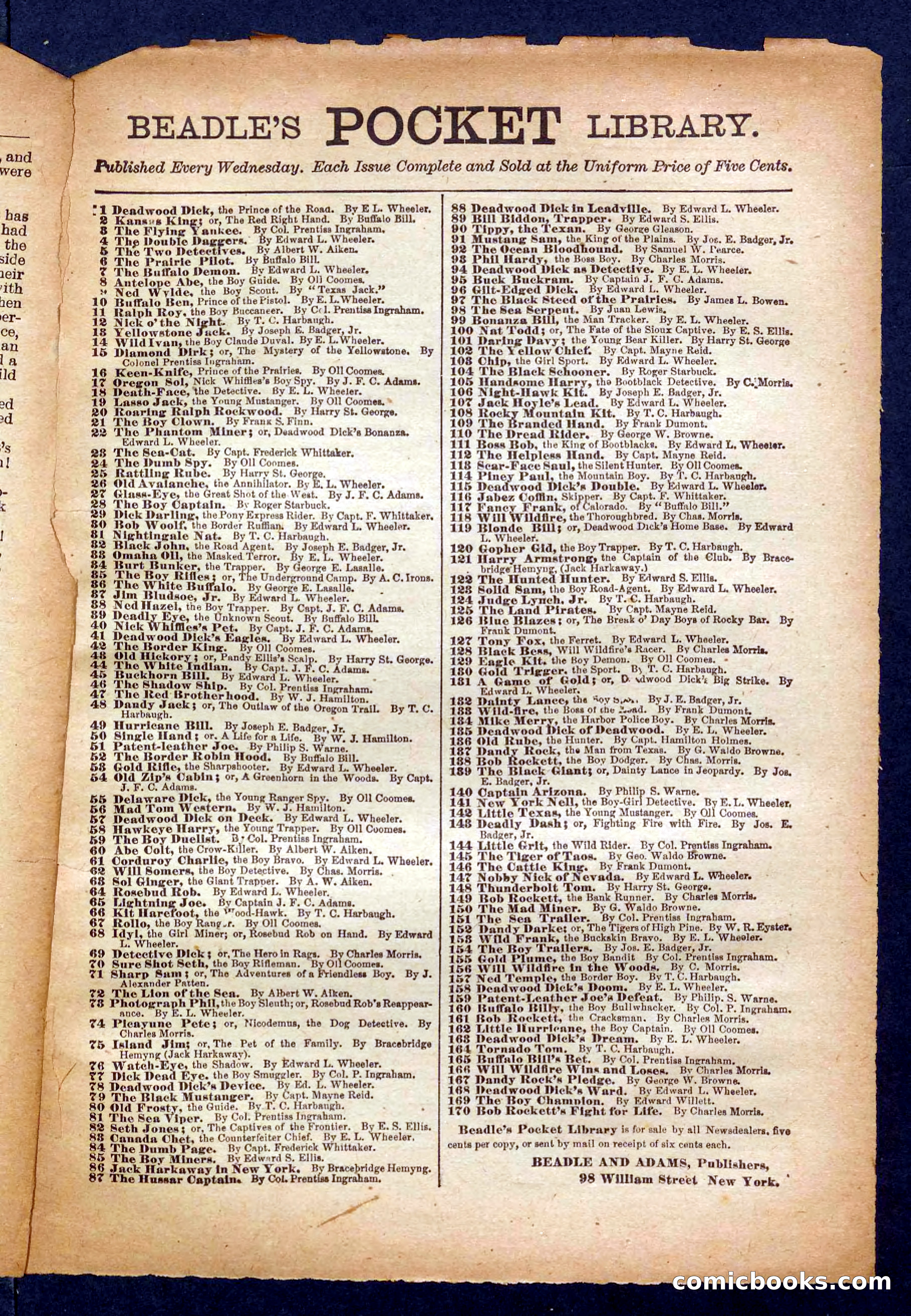 Beadle's Pocket Library No. 328 — page 31 of 32