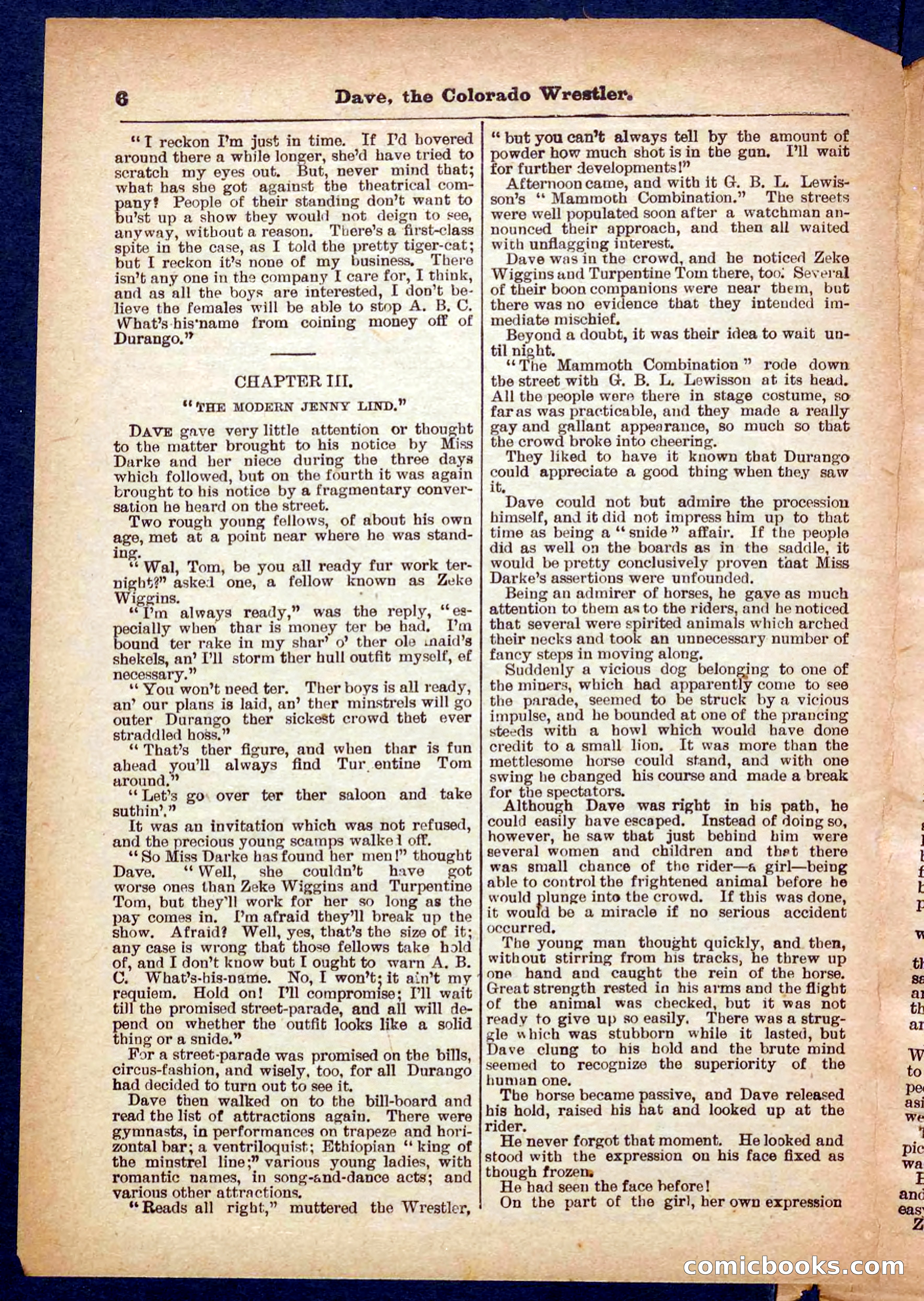 Beadle's Pocket Library No. 329: Dave the Colorado Wrestler — page 6 of 32
