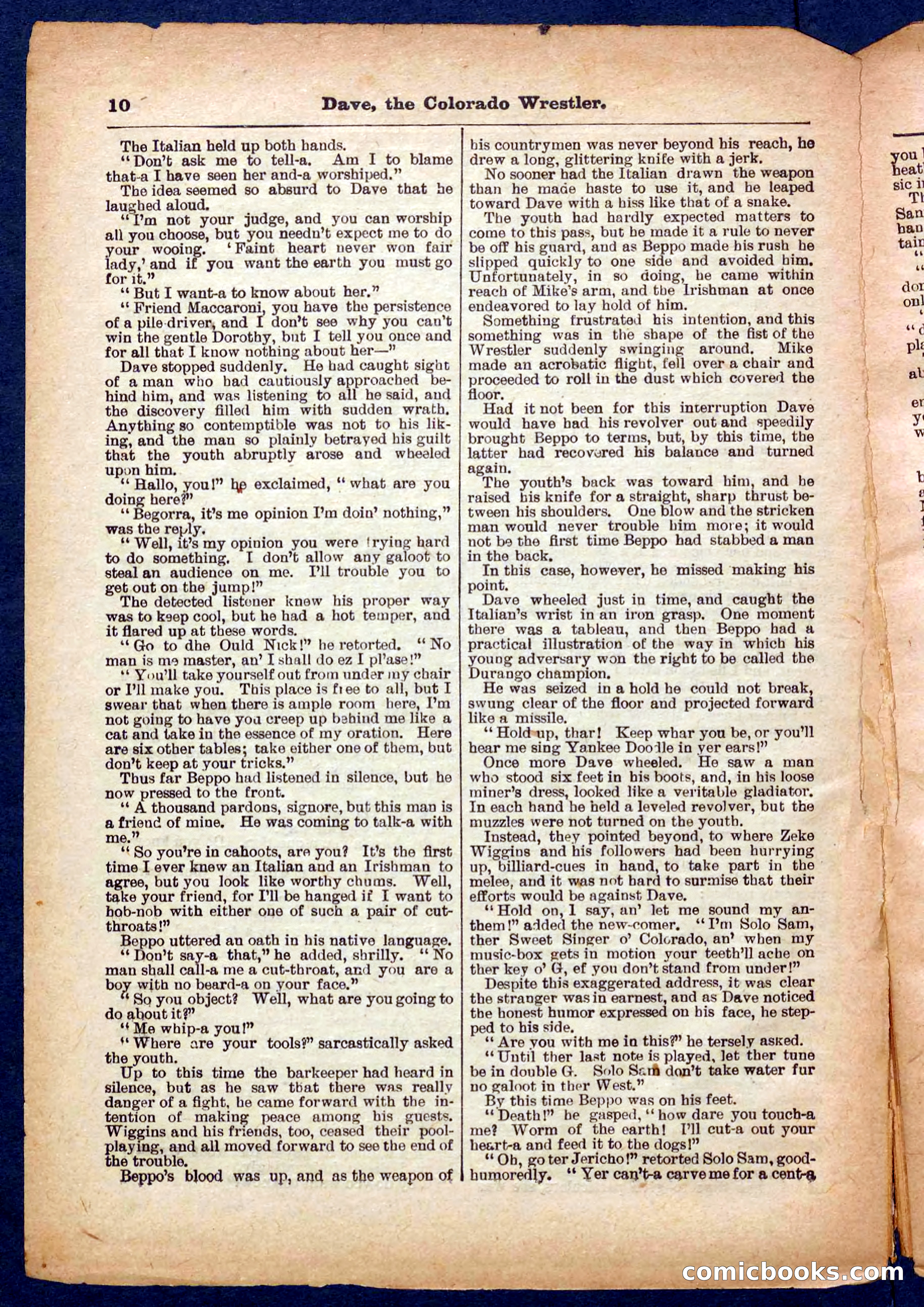 Beadle's Pocket Library No. 329: Dave the Colorado Wrestler — page 10 of 32