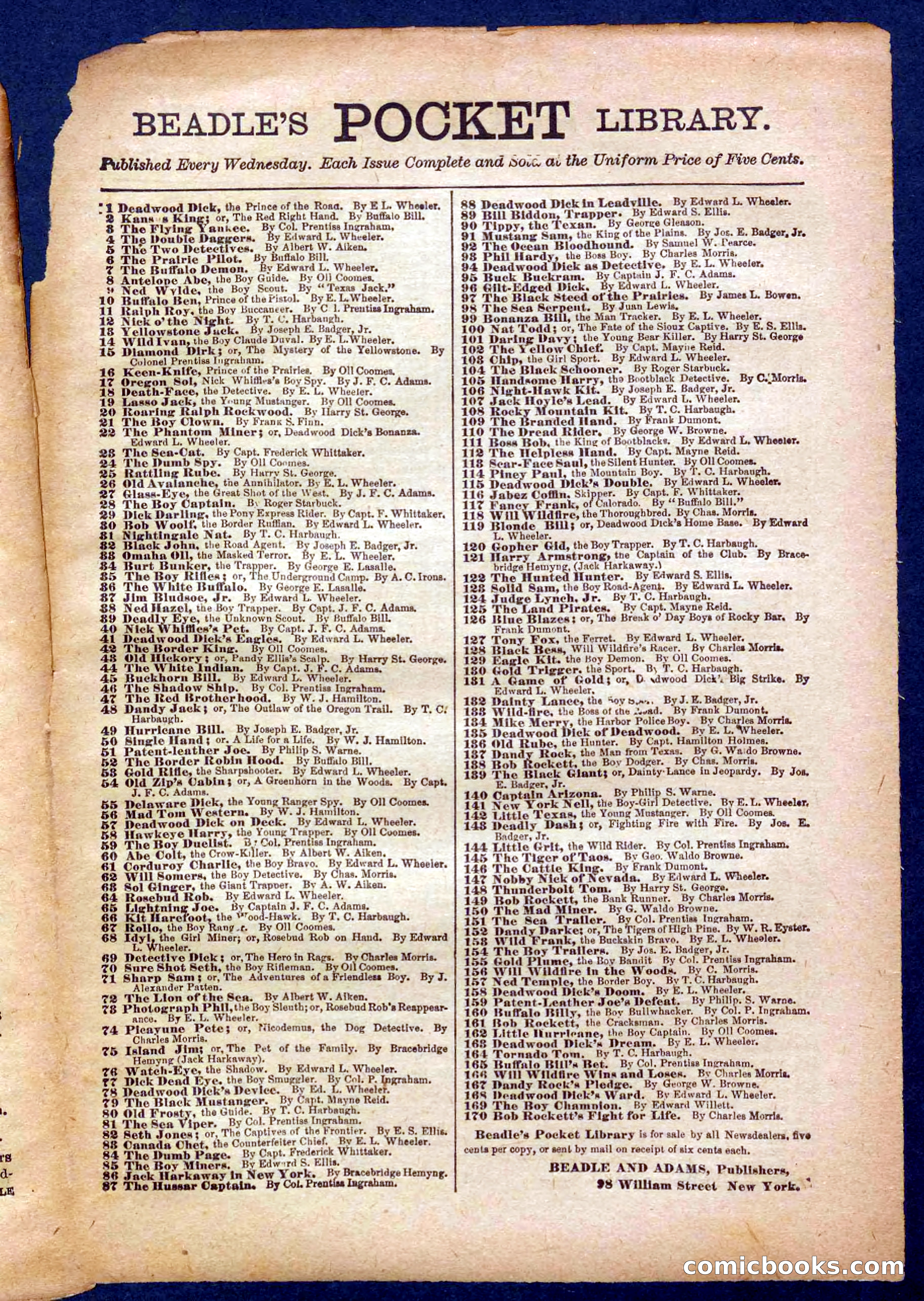 Beadle's Pocket Library No. 330 — page 31 of 32