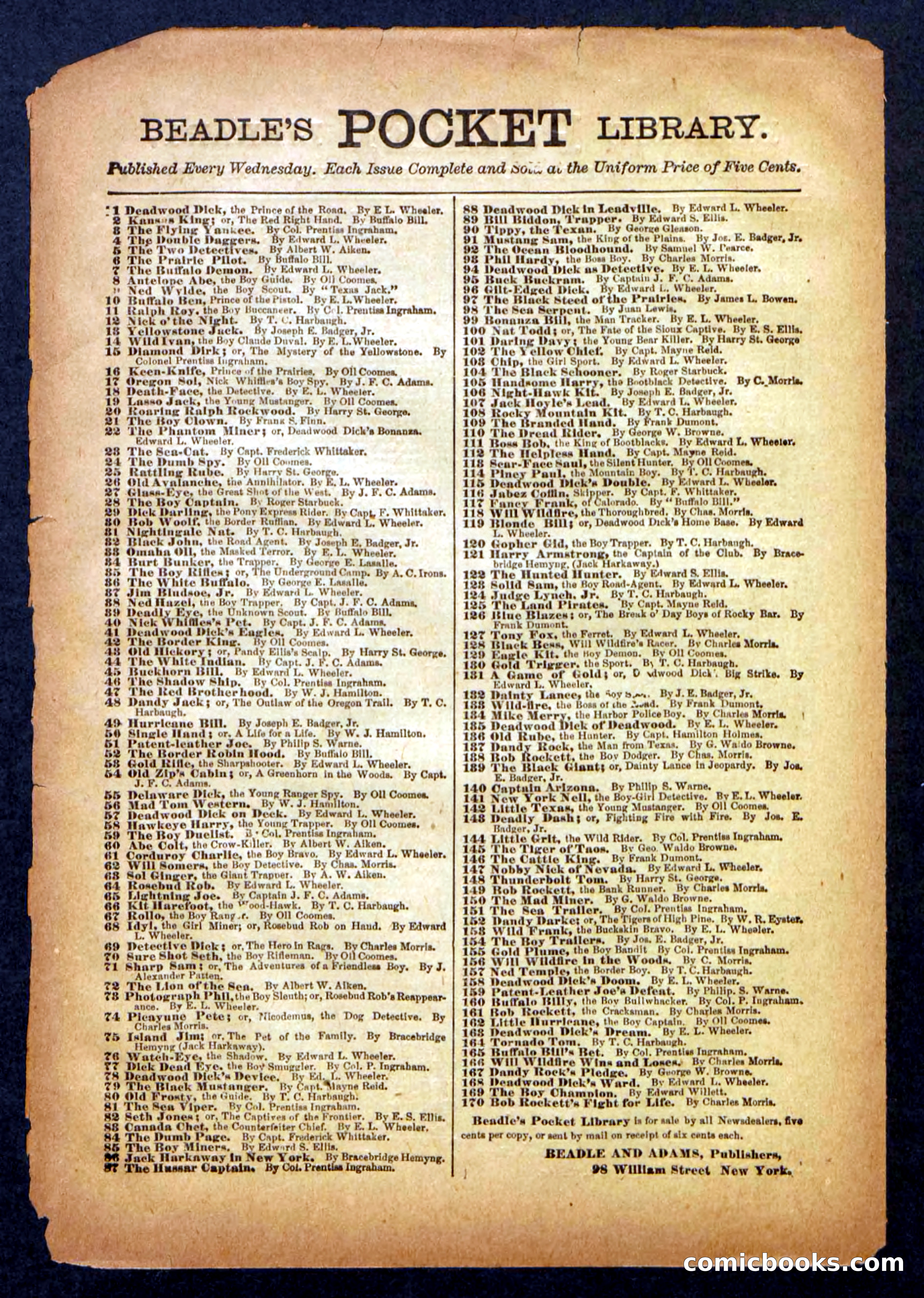 Beadle's Pocket Library No. 334 — page 31 of 32