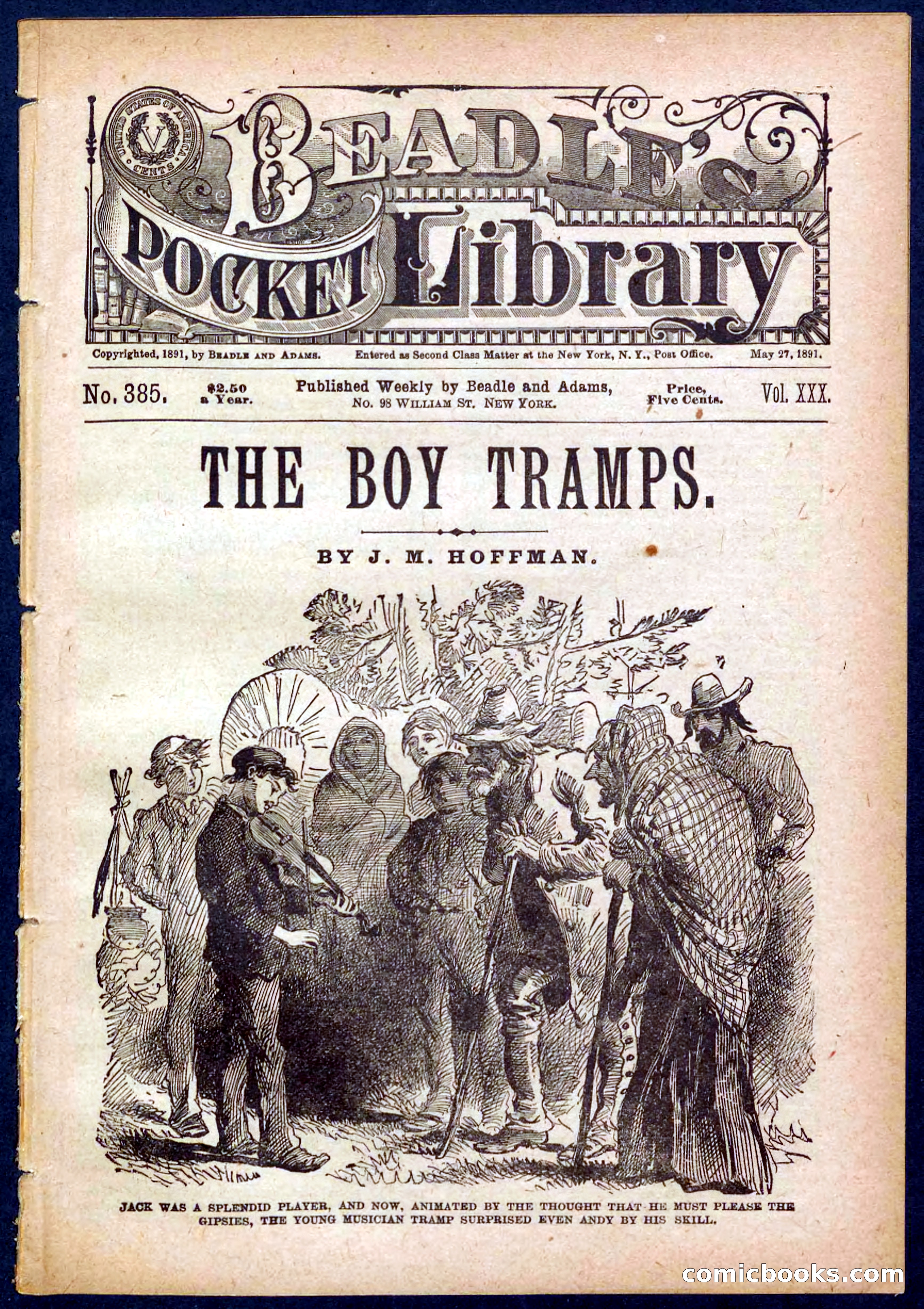 Beadle's Pocket Library No. 385: The Boy Tramps — page 1 of 32