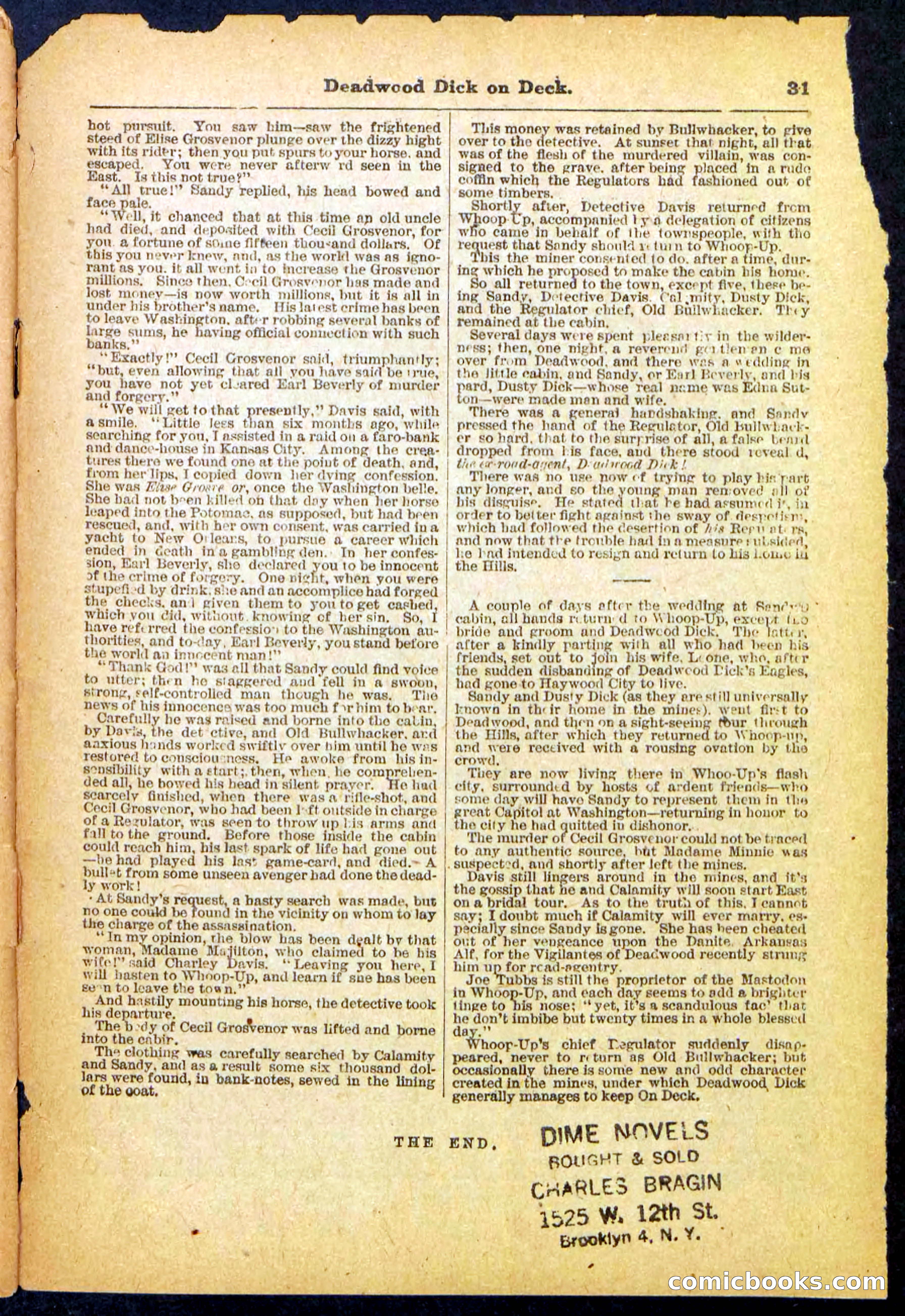 Beadle's Pocket Library, No. 57 — page 31 of 32