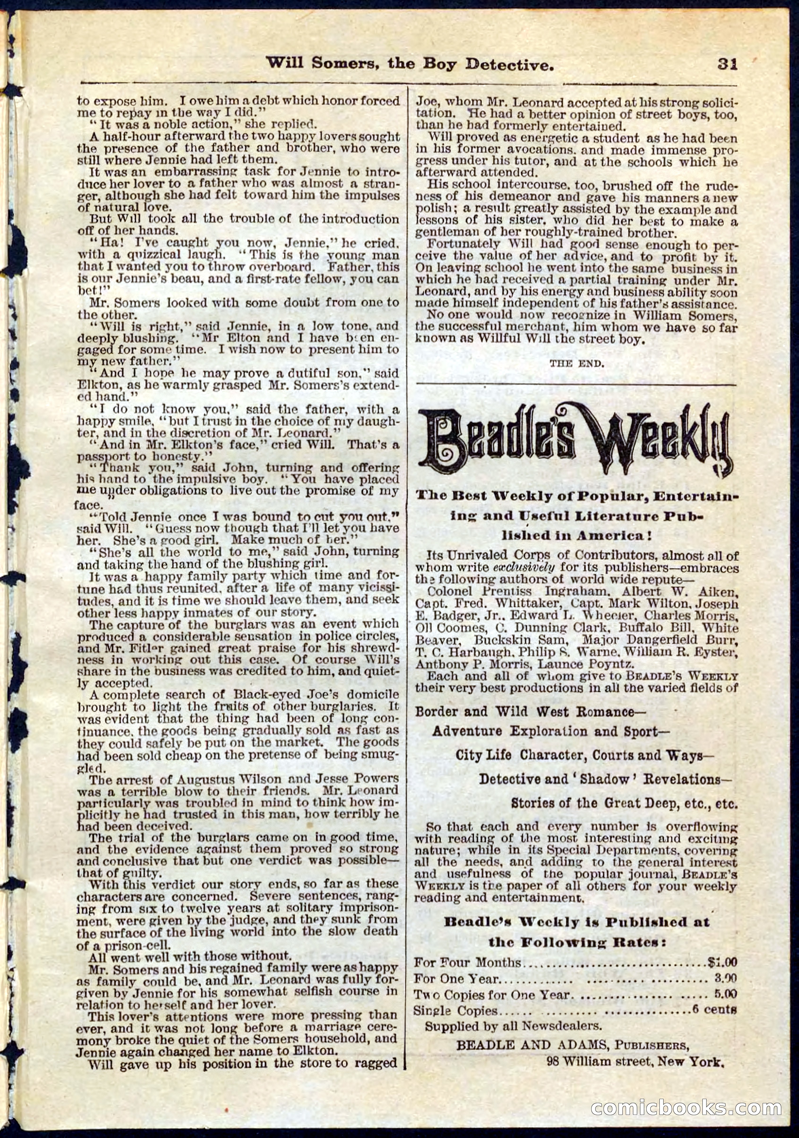 Beadle's Pocket Library No. 62 — page 31 of 32