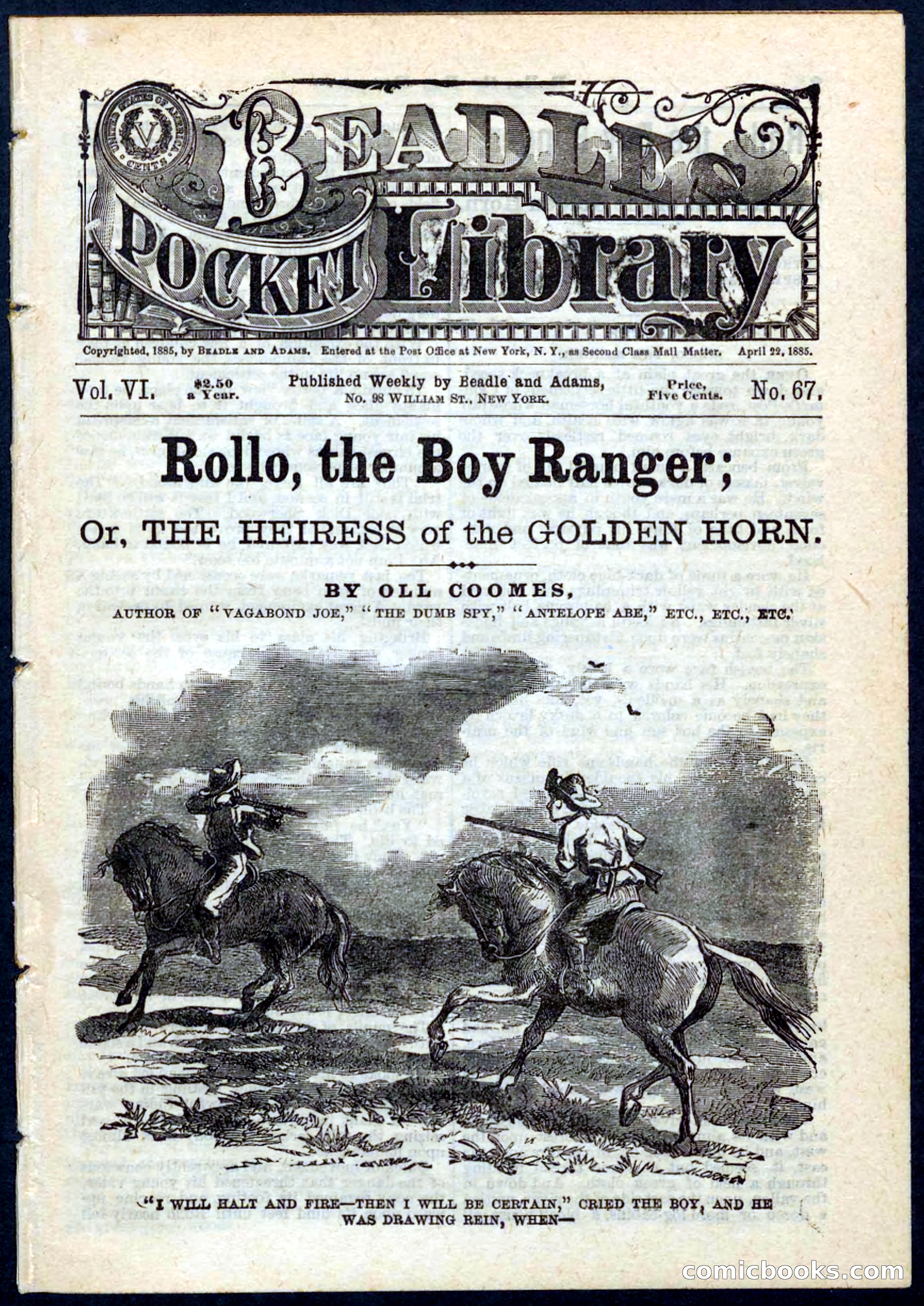 Beadle's Pocket Library No. 67 — page 1 of 32