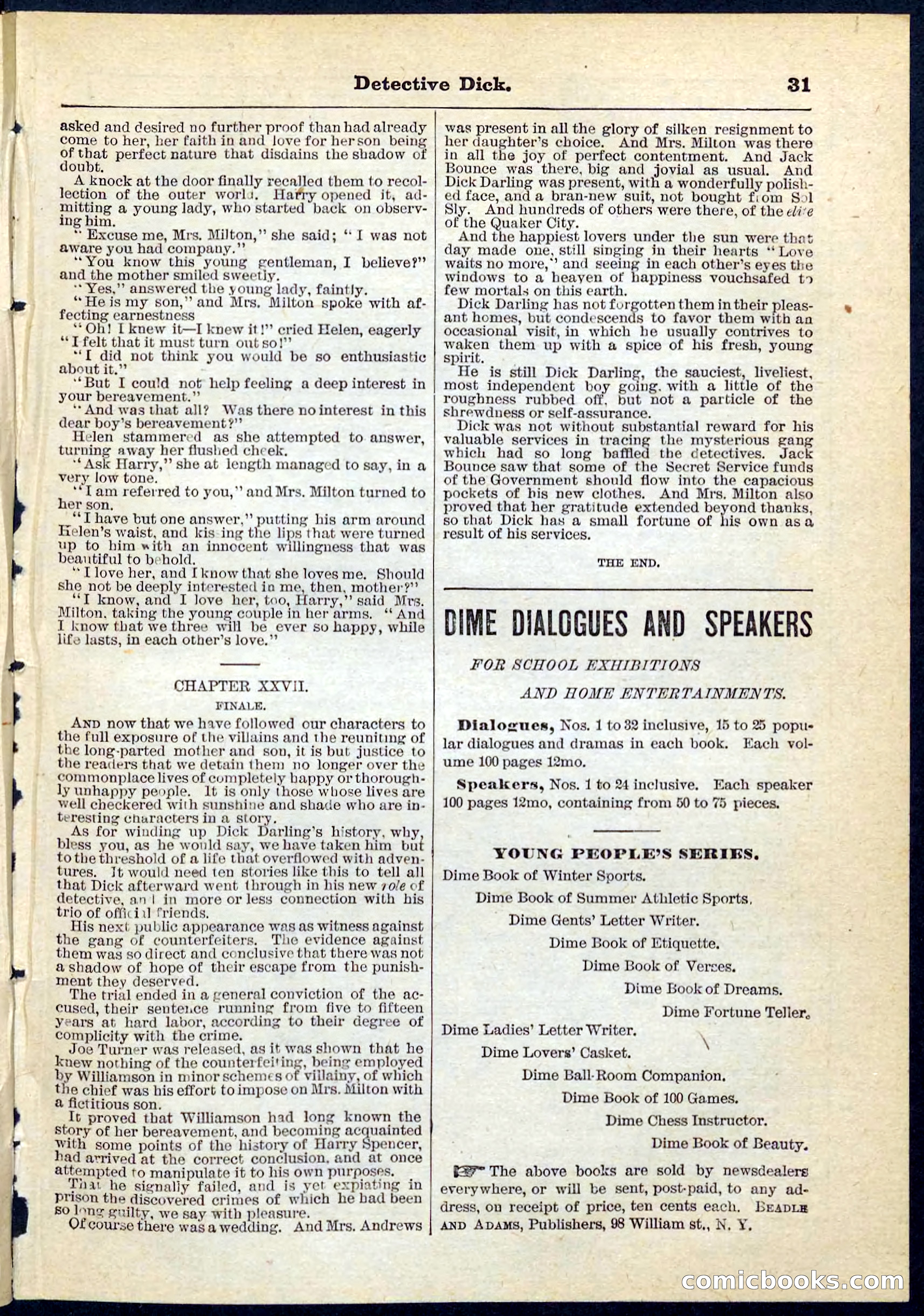 Beadle's Pocket Library No. 69 — page 31 of 32