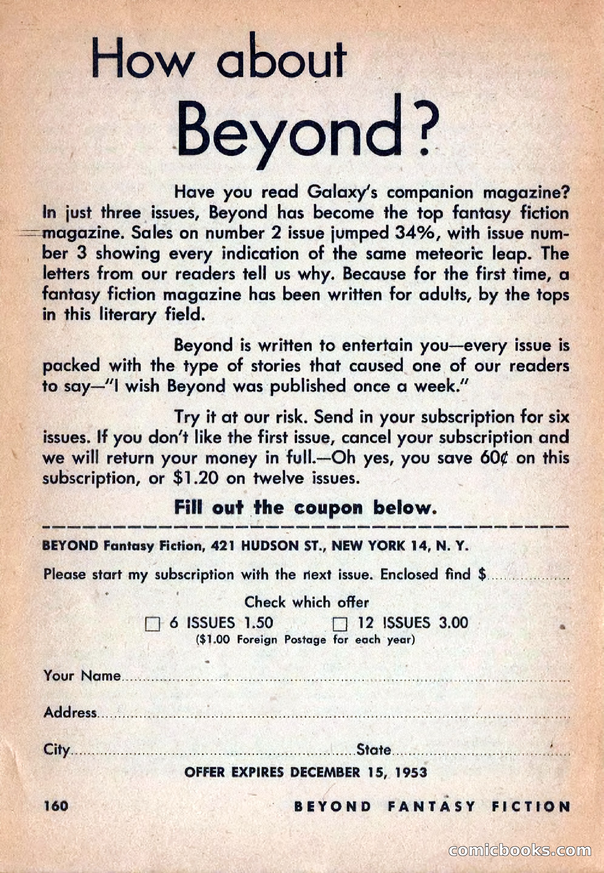 Beyond Fantasy Fiction, Vol. 1, No. 3 — page 163 of 165