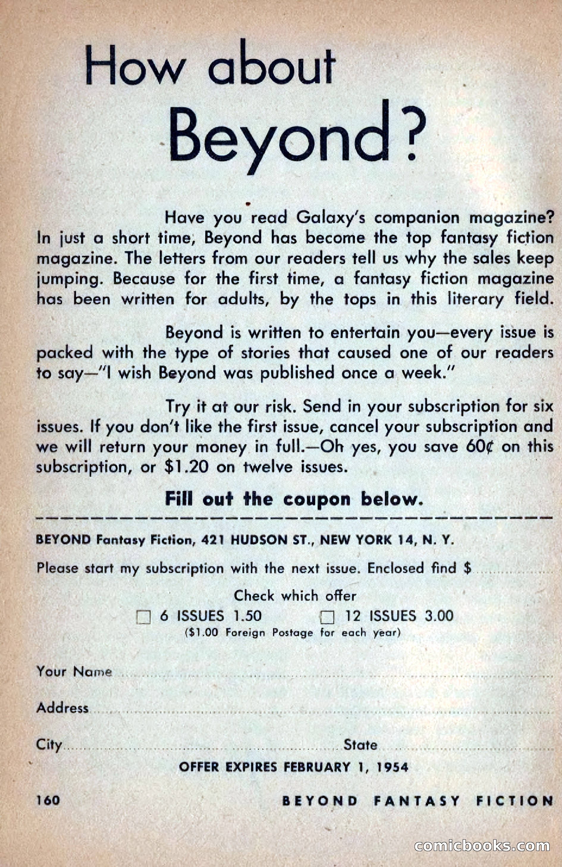 Beyond Fantasy Fiction, Vol. 1, No. 4 — page 163 of 165