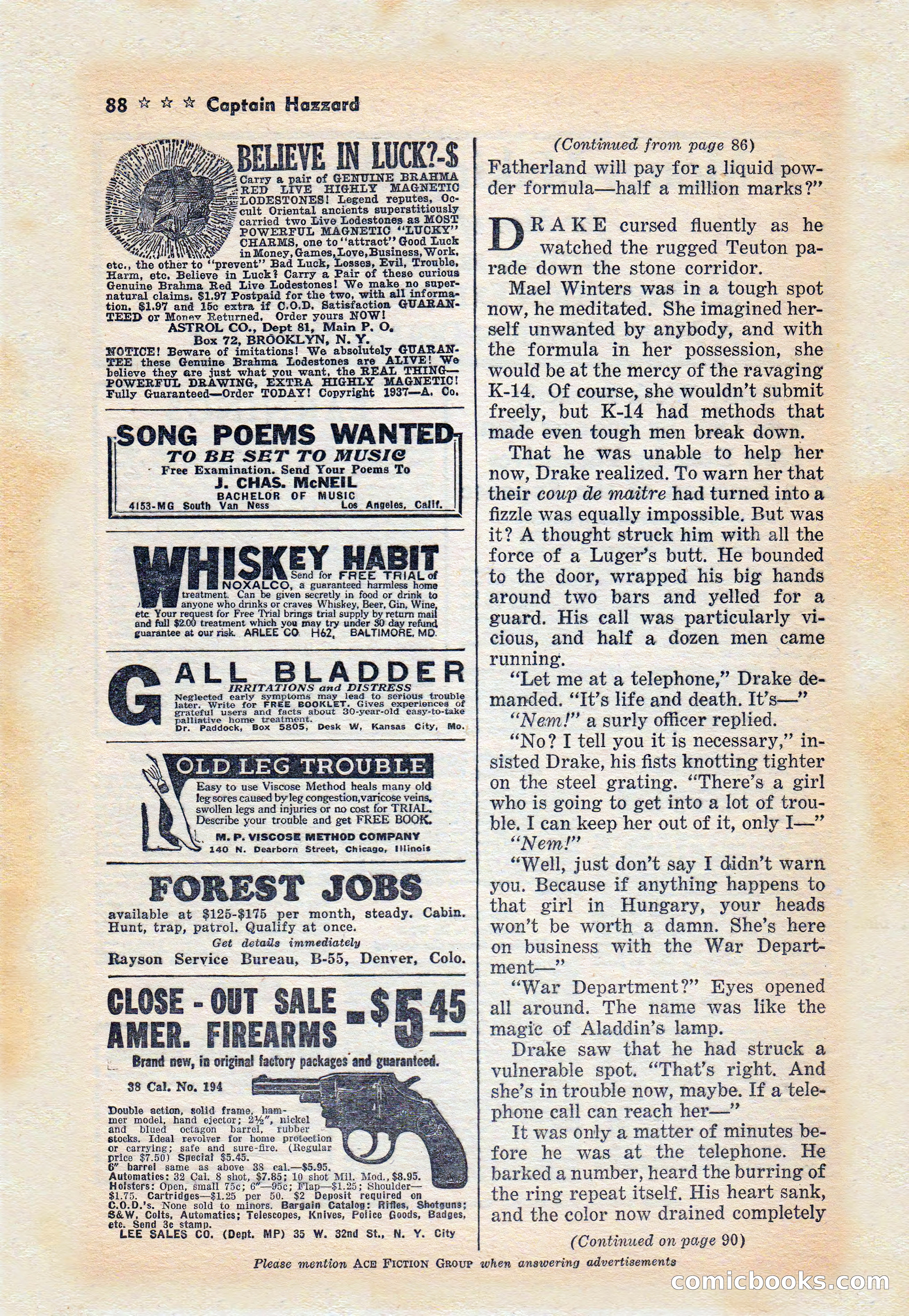 Captain Hazzard Magazine, May 1938 — page 91 of 101