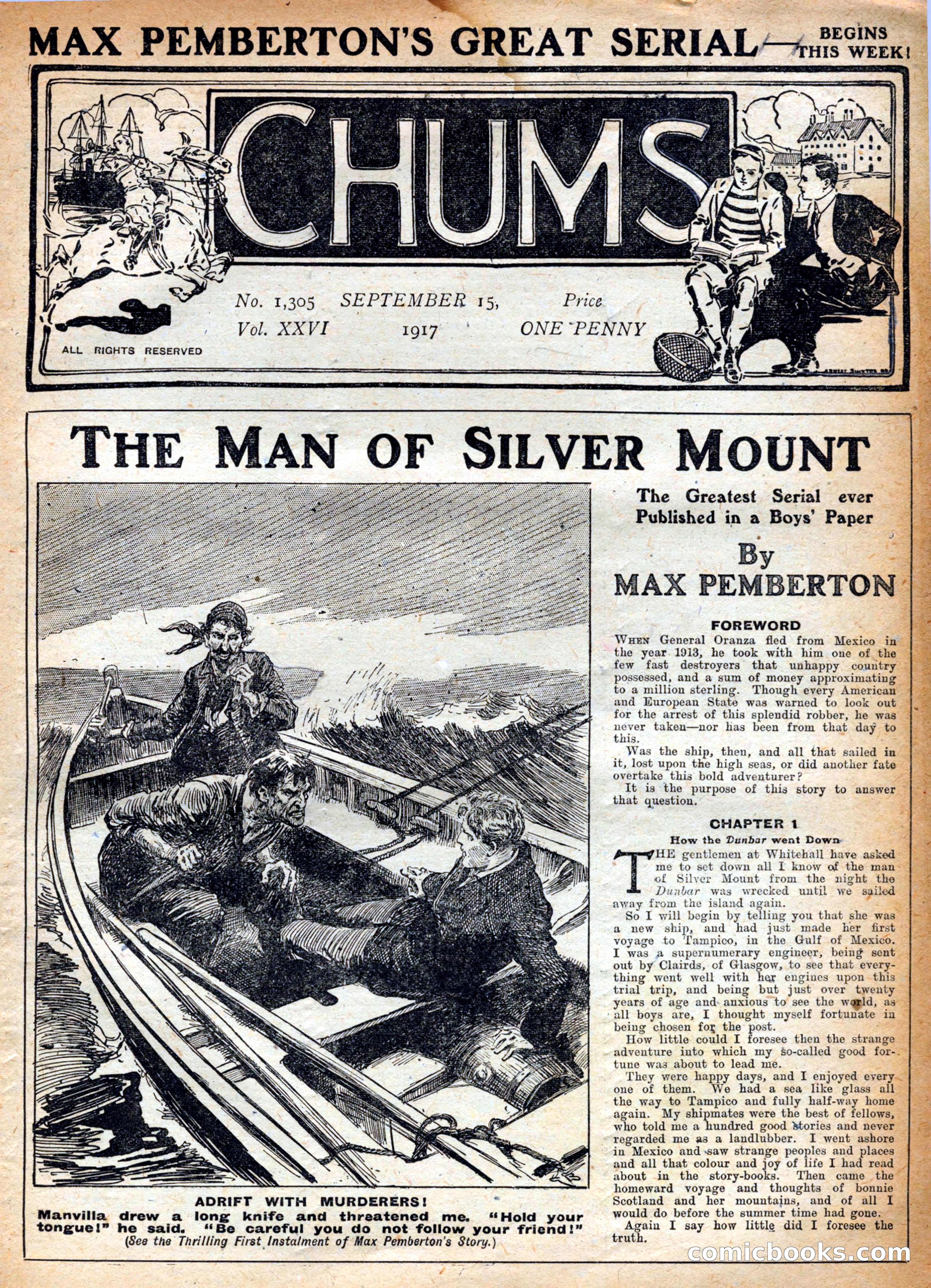 Chums, Vol. XXVI, No. 1305 — page 1 of 12