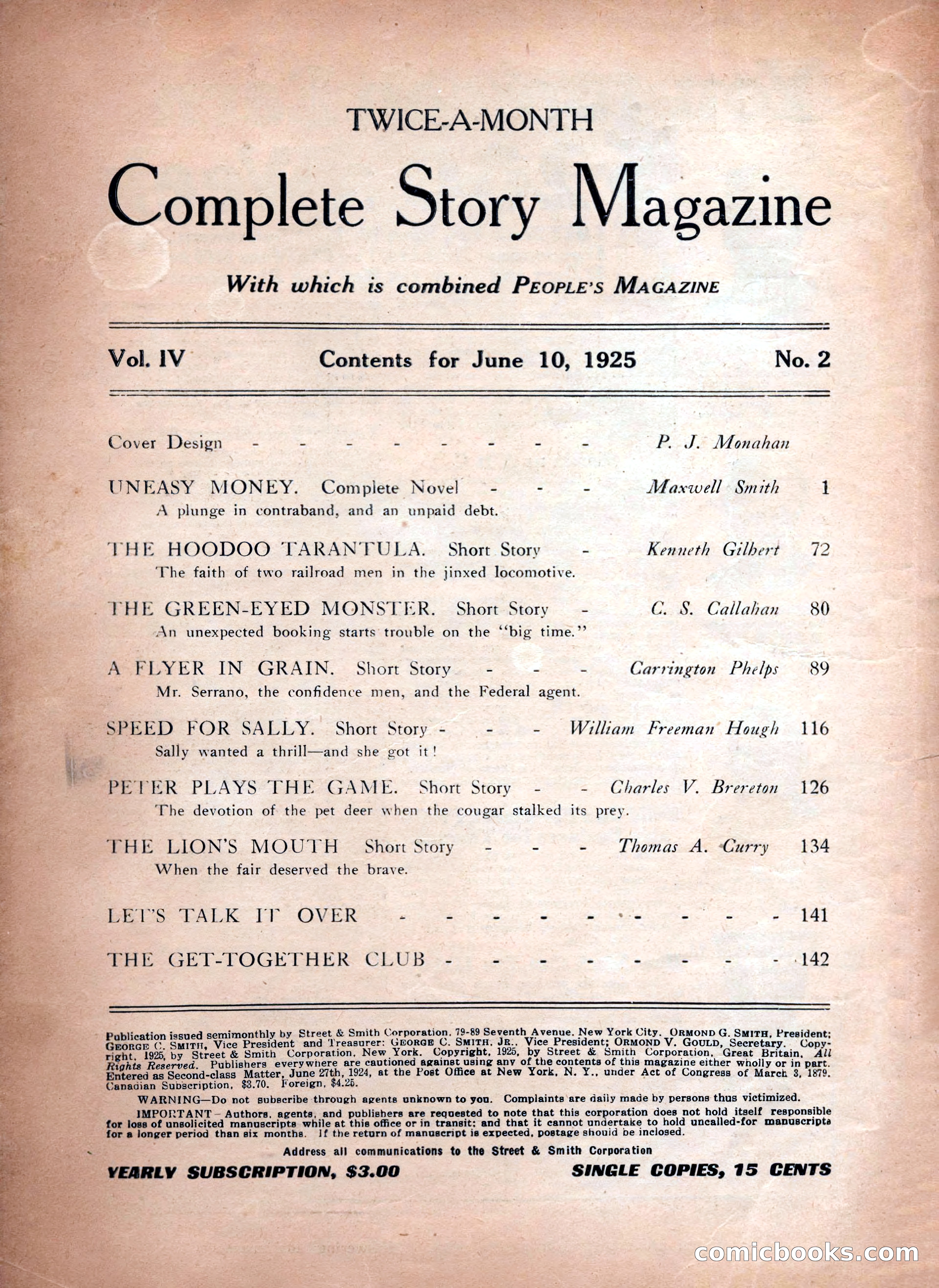 Complete Story Magazine, Vol. 4, No. 2 — page 4 of 172