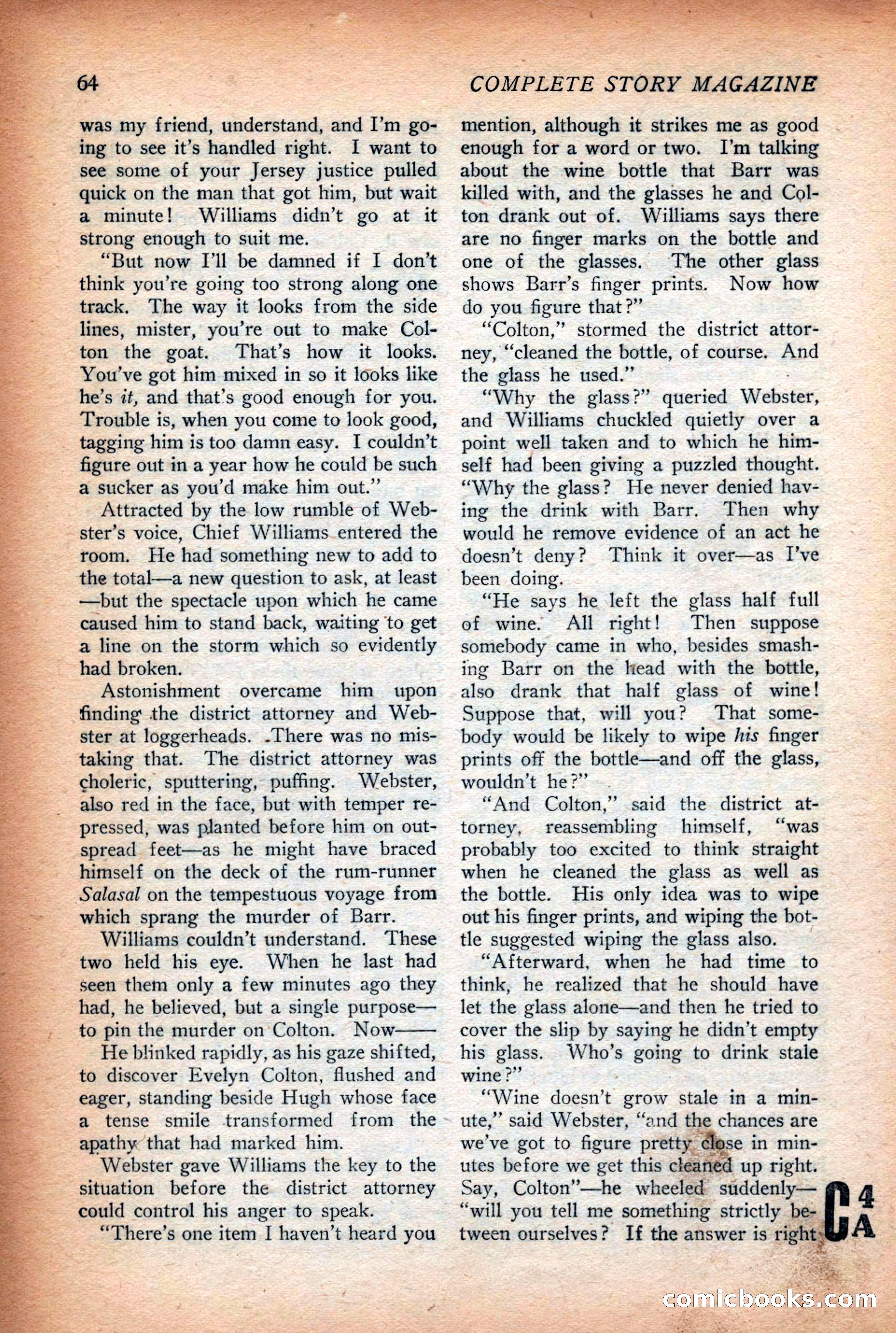 Complete Story Magazine, Vol. 4, No. 2 — page 74 of 172