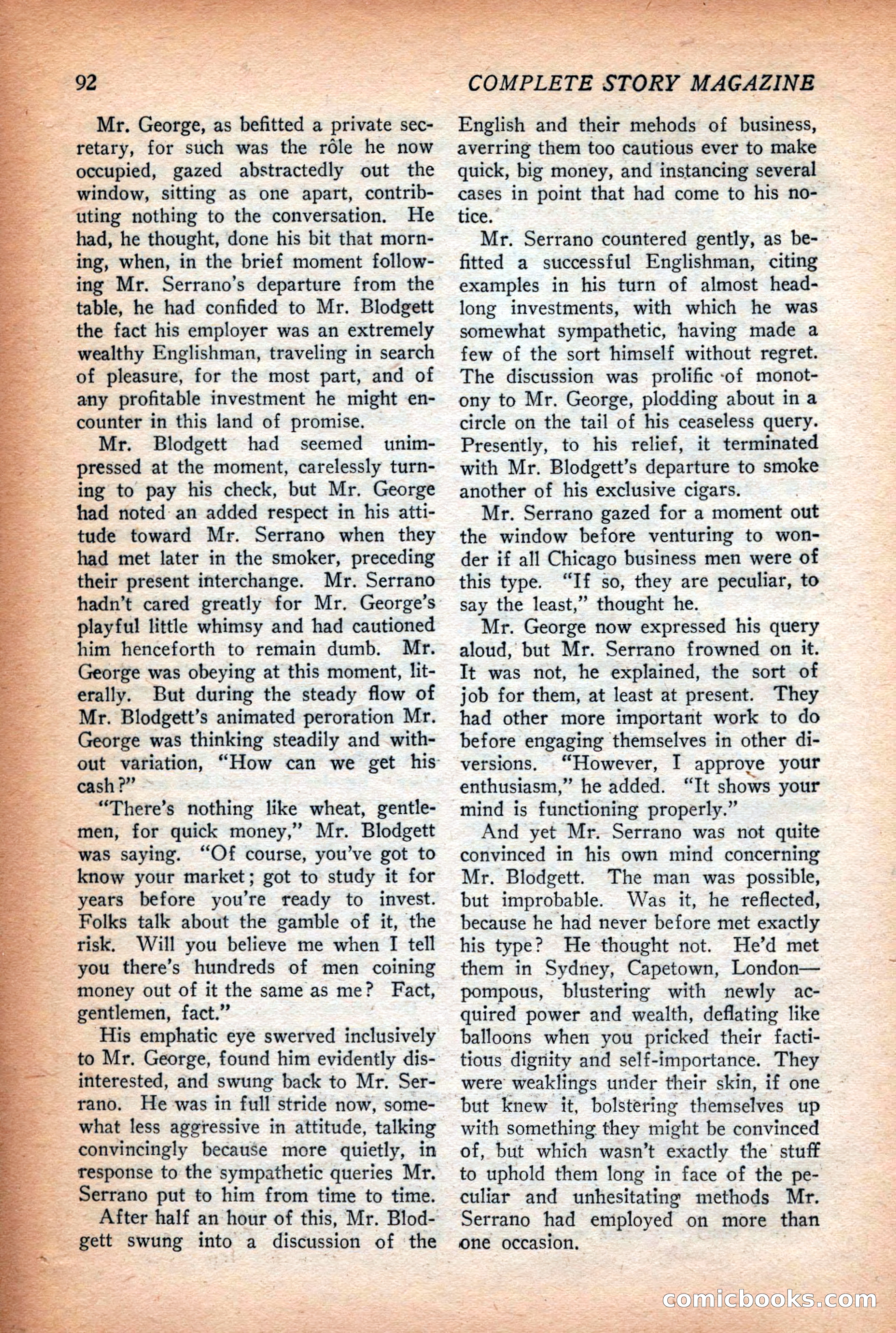 Complete Story Magazine, Vol. 4, No. 2 — page 102 of 172