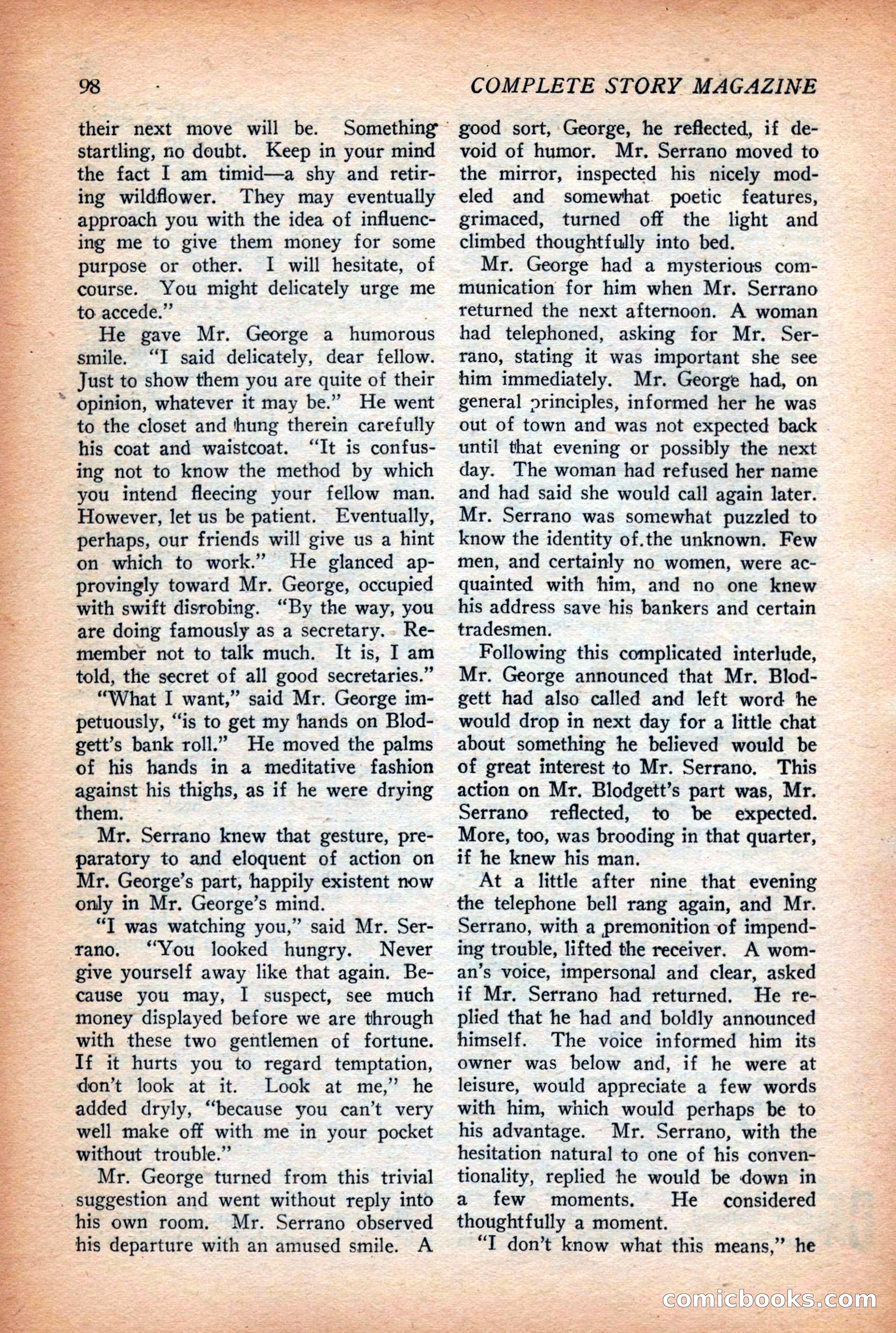 Complete Story Magazine, Vol. 4, No. 2 — page 108 of 172